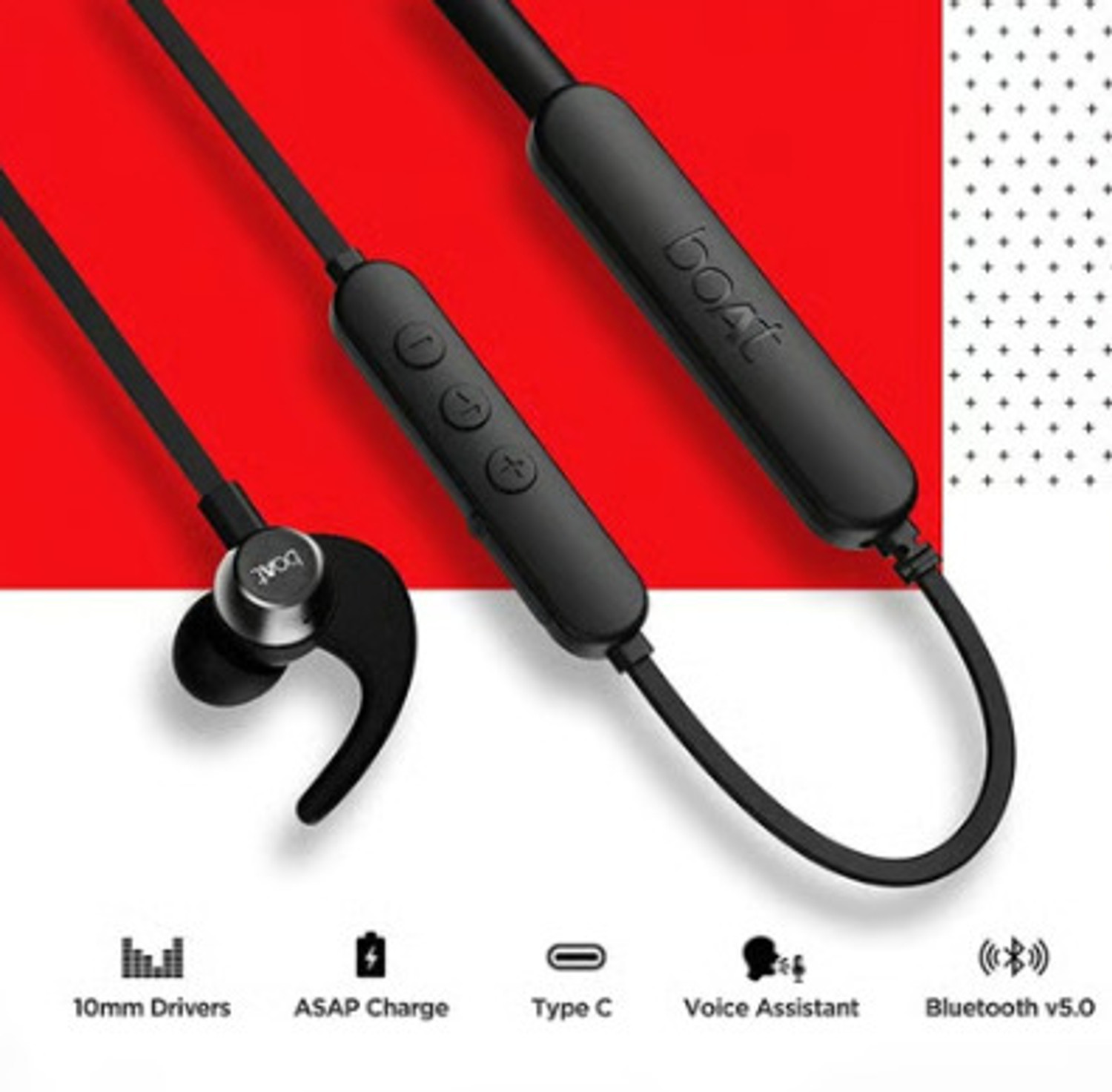 Image of Fyndra Neckband Earphones (Black) Bluetooth