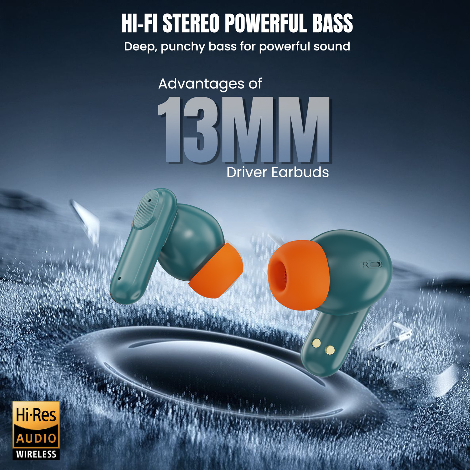 Image of Aroma Air Spinny V5.4 Upto 60Hr Playtime* ENC Dual Paring Fast Charging, Heavy Bass Bluetooth