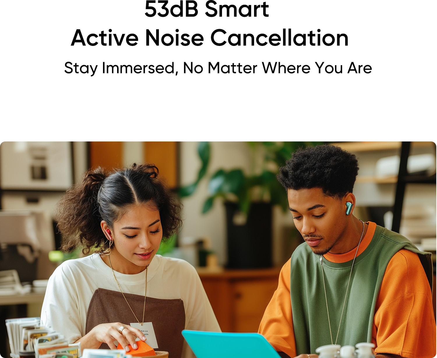 Image of realme Buds Air 7 Pro with 53dB ANC,360 Spatial Audio, 48hrs Playback, IP55 ,6 Mic Bluetooth