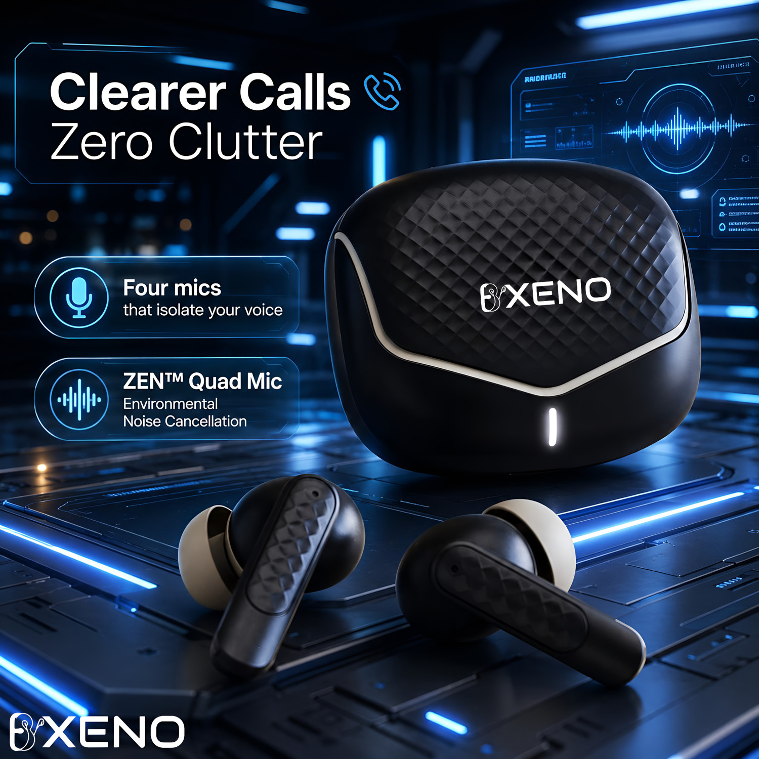 Image of Bxeno Z40 v2.0 48Hrs Battery Life, Quad Mic ENC, 13mm Drivers,45ms Low Latency,5.4v[12 Bluetooth