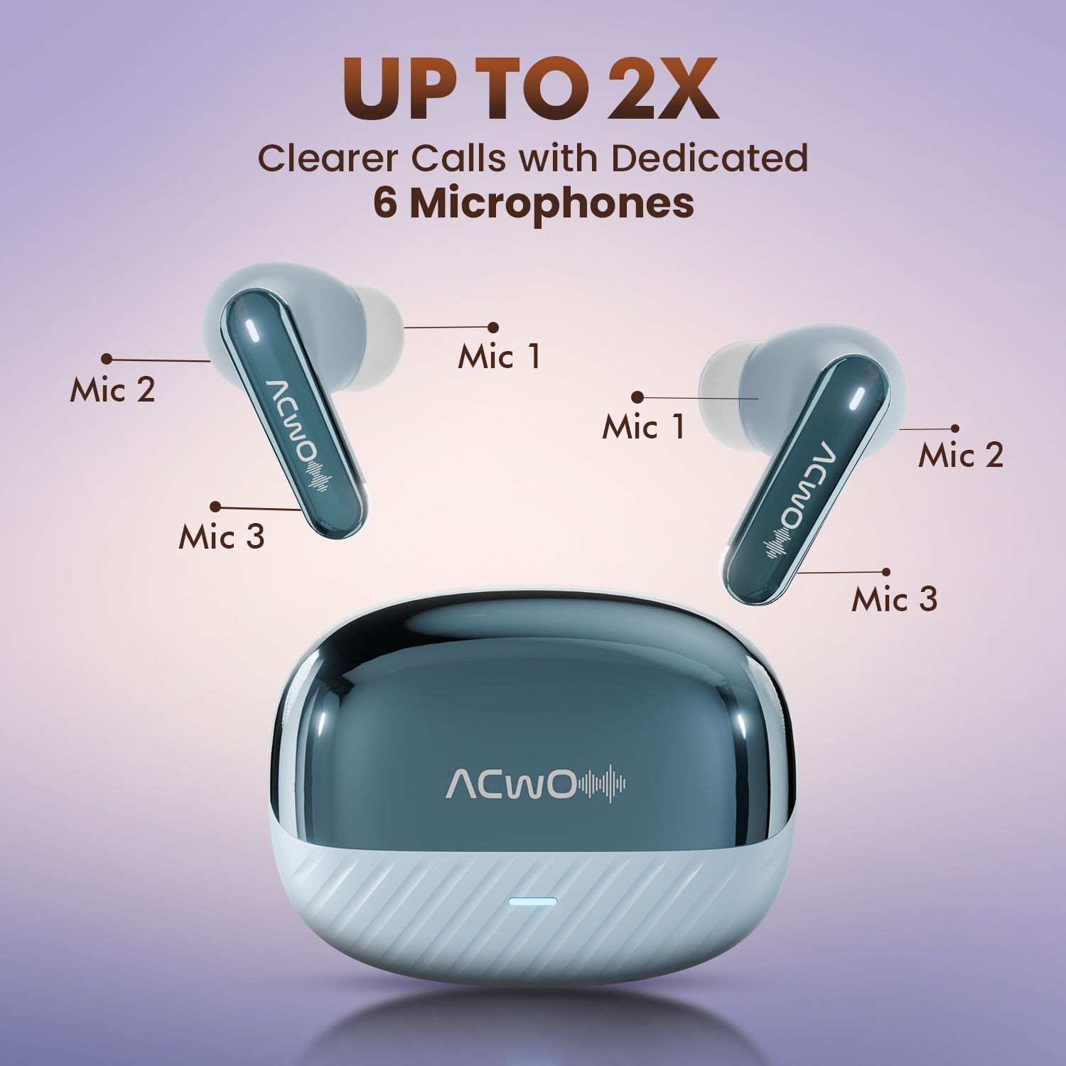 Image of ACwO DwOTS 333 Hybrid ANC 48dB, 120H Playtime, 6 Mic ANC, 10mm Driver, Dual Pairing Bluetooth