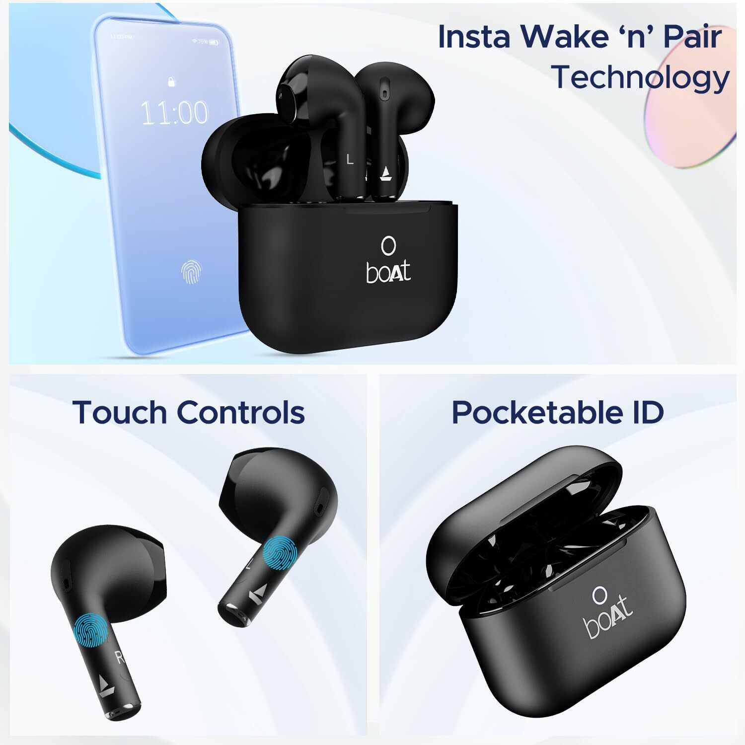 Image of boAt Airdopes Ace Bluetooth Headset (Black, True Wireless)