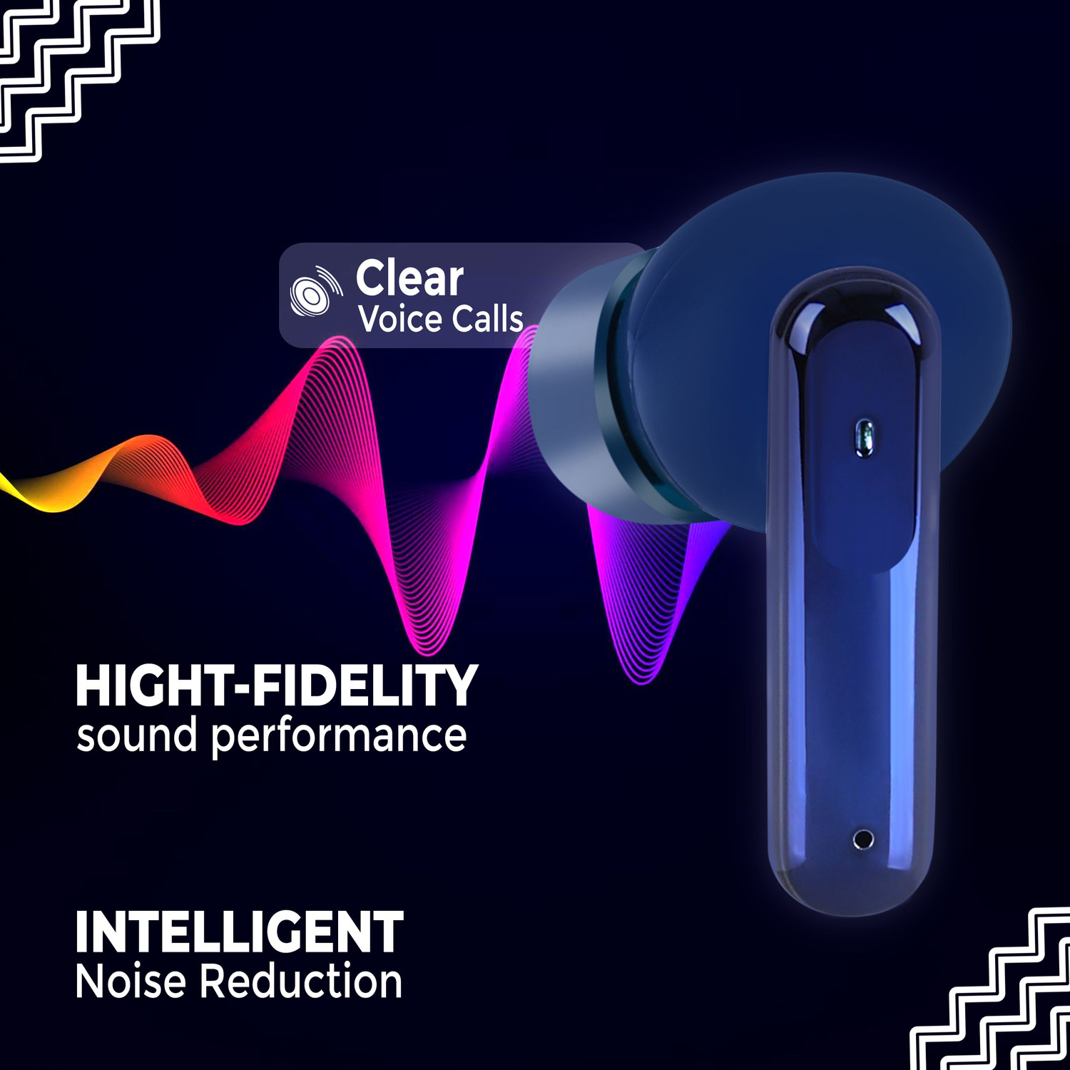 Image of snowbudy SB151 Earbuds 13mm HD Dynamic Driver, Touch Controls Bluetooth Gaming Headset (Blue, True Wireless)