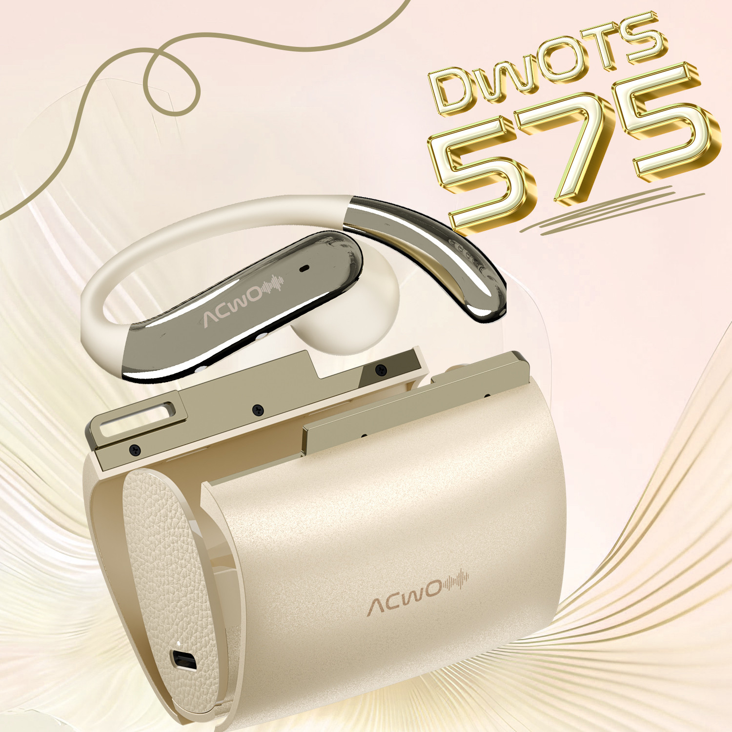 Image of ACwO DwOTS 575 Open Ear Earbuds (OWS), 60H Playtime, ENC, 10mm Drivers, IPX5 Bluetooth