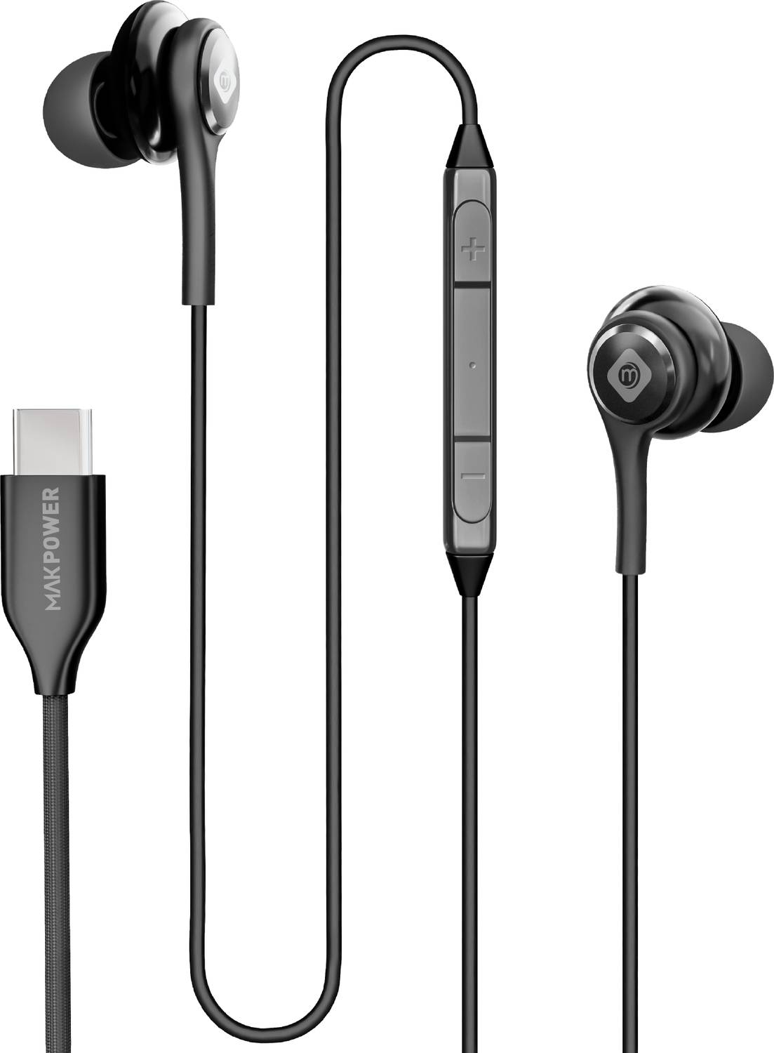 MAK POWER Type-C Wired Earphone, 120 cm Cable, in-Line Mic - Image 1