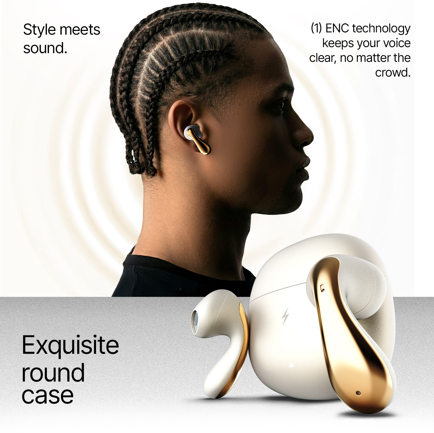 Image of Fire-Boltt Aero Lite TWS Earbuds, Custom EQ Profiles, 50H Battery, Quad Mic ENC, BT 5.4 Bluetooth