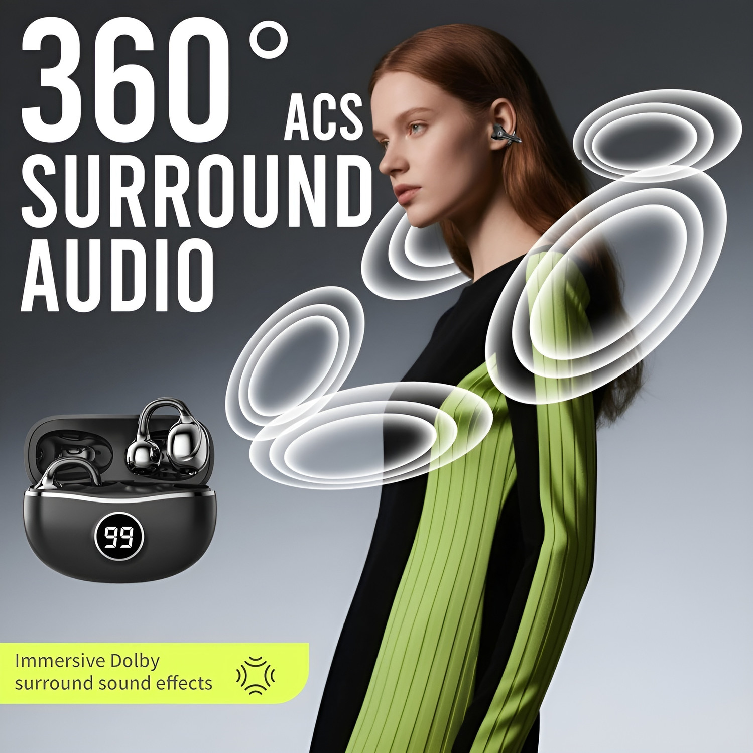 Image of COREGENIX S88 Magnetic Clip Bluetooth TWS Earbuds with ENC, 13mm Driver, 45hrs of Playtime Bluetooth