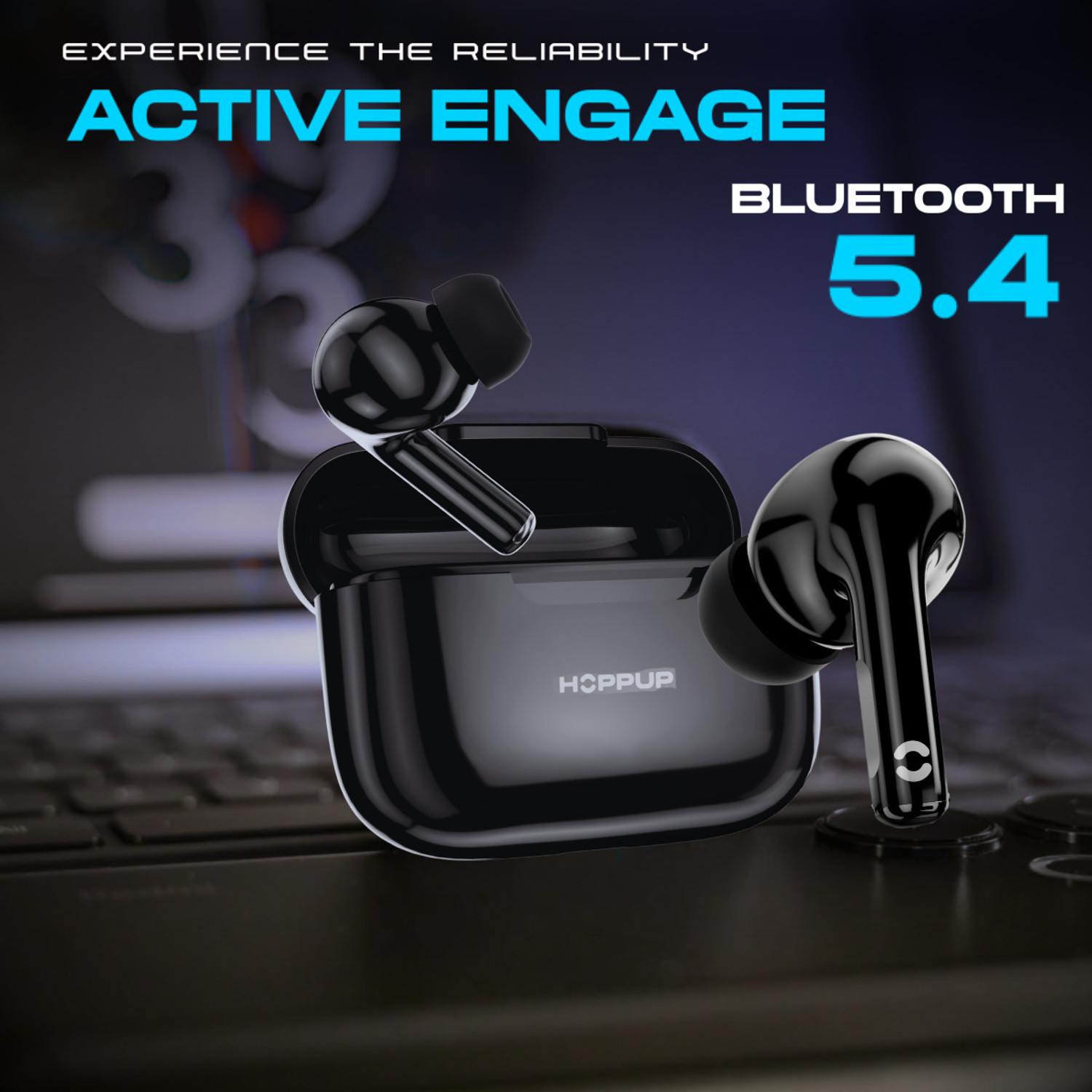 Image of HOPPUP AirDoze C50 Earbuds with 50H PlayTime, 40MS Low Latency, AI ENC & 5.4v Bluetooth