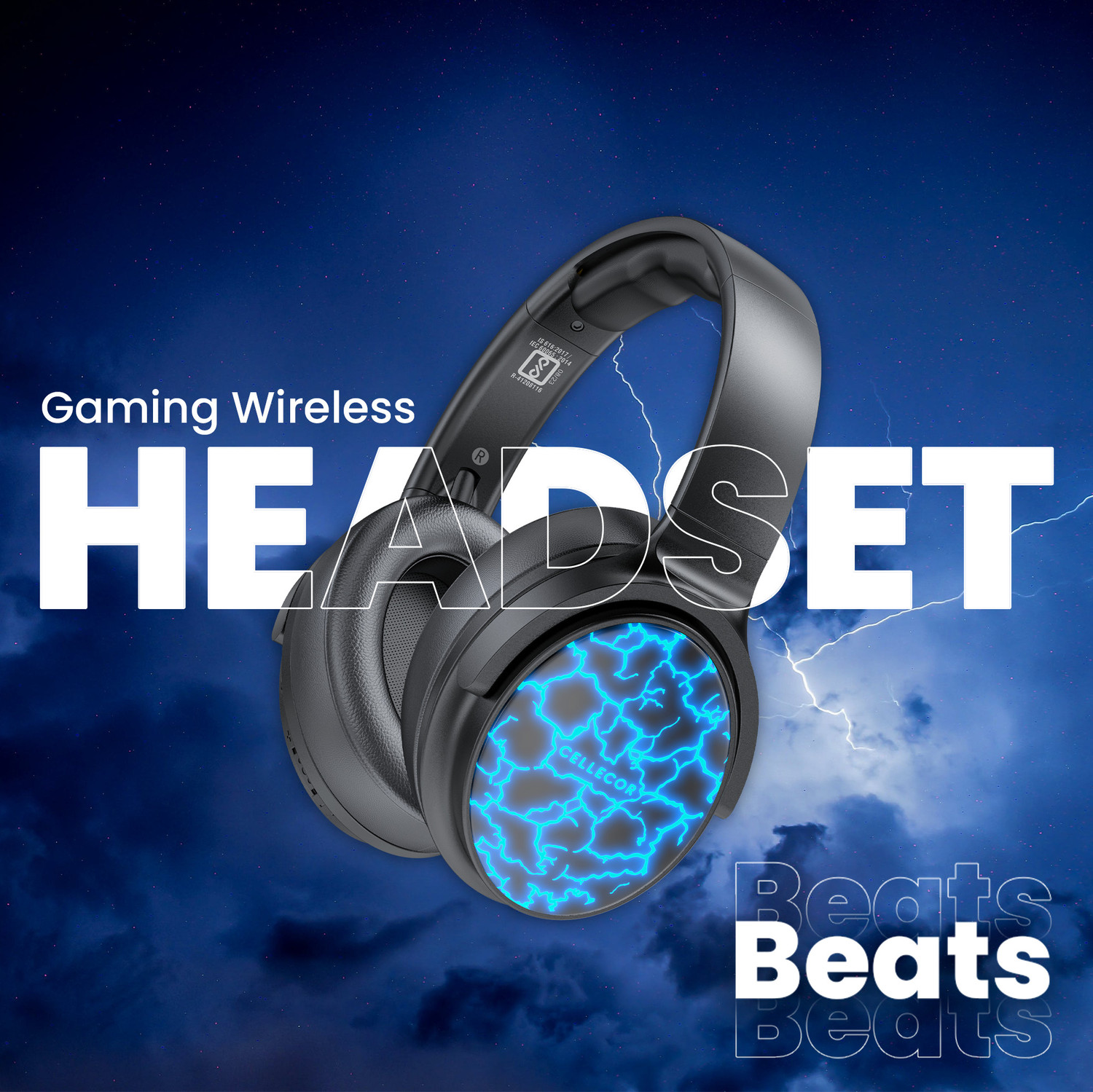 Image of Cellecor Bas with 15 Hours Playtime, AUX, BT v5.3, Foldable Design, Bluetooth Gaming