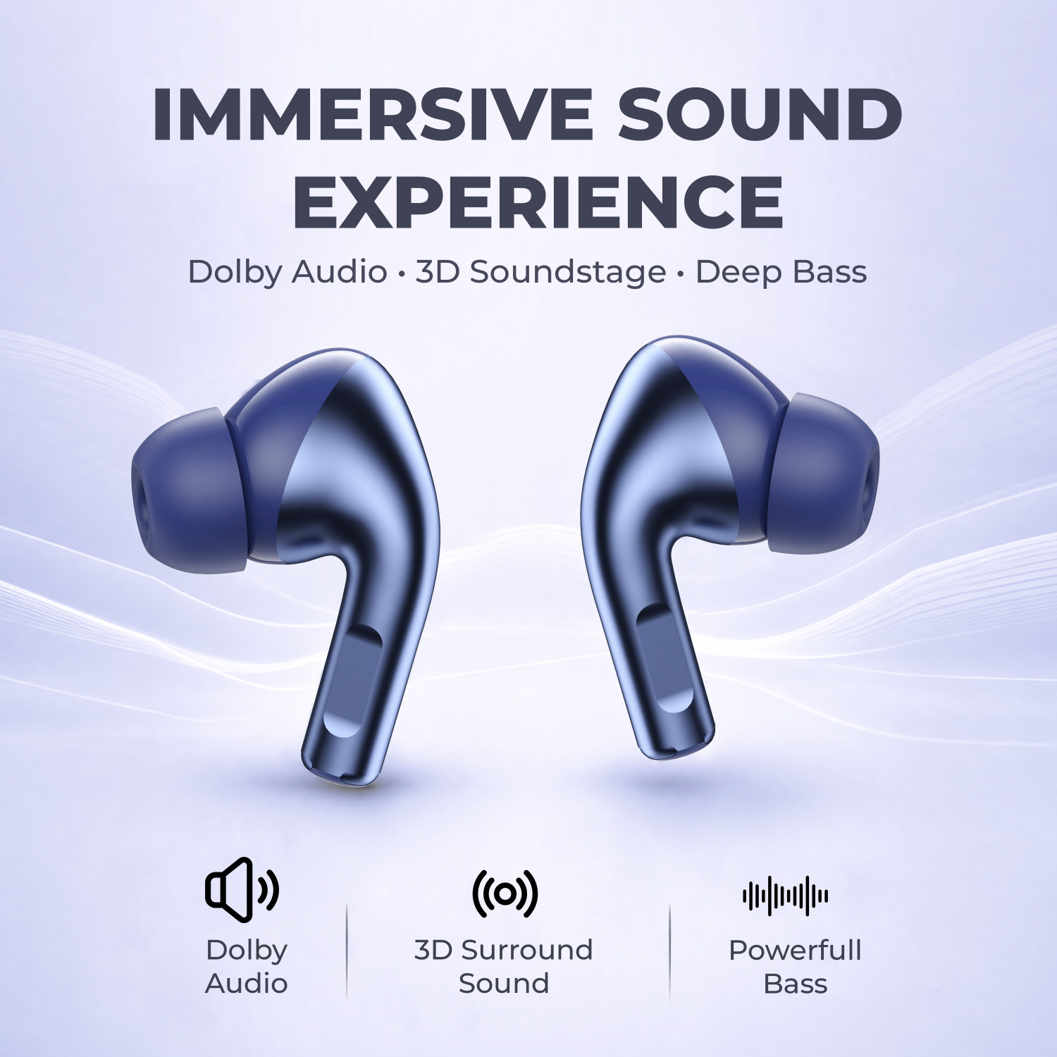 Image of snowbudy Nord 4Pro True Wireless Earbuds with Dual Mic & AI Crystal Clear Call-4 Bluetooth Gaming