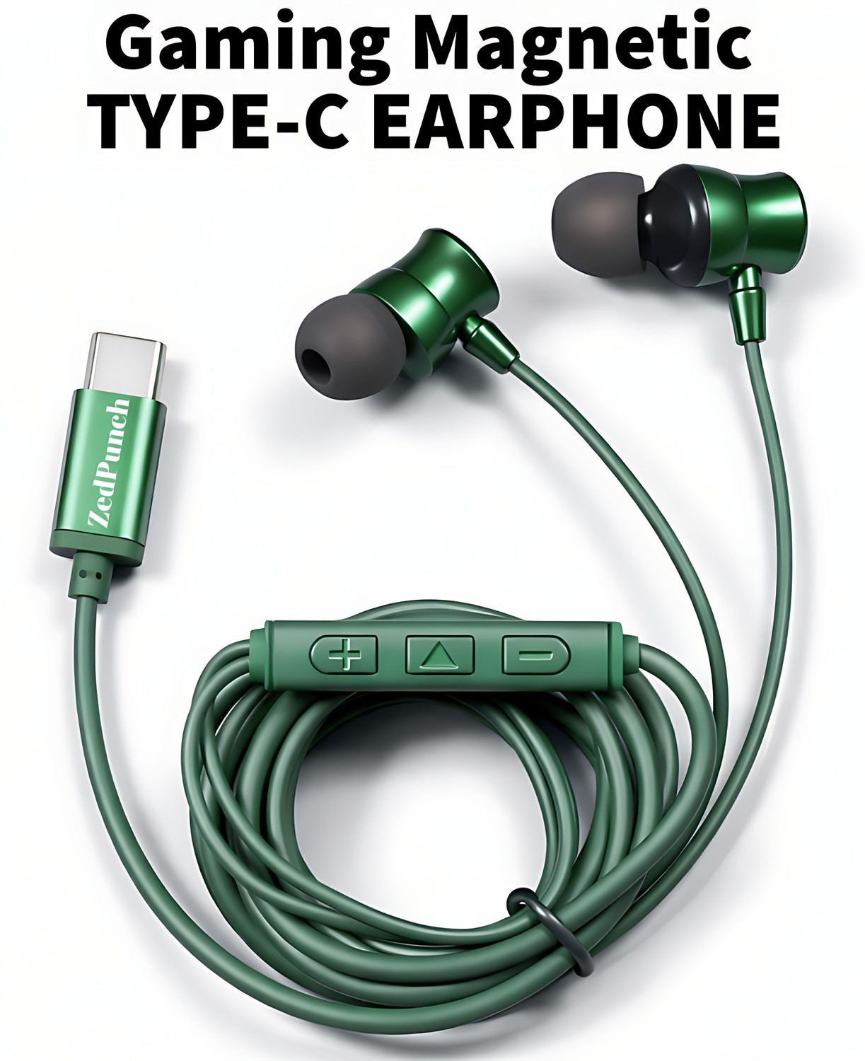 Image of ZedPunch Gaming Type-C Wired Magnetic Earphones With Mic & 3 Button Control USB-C Devices Wired Gaming