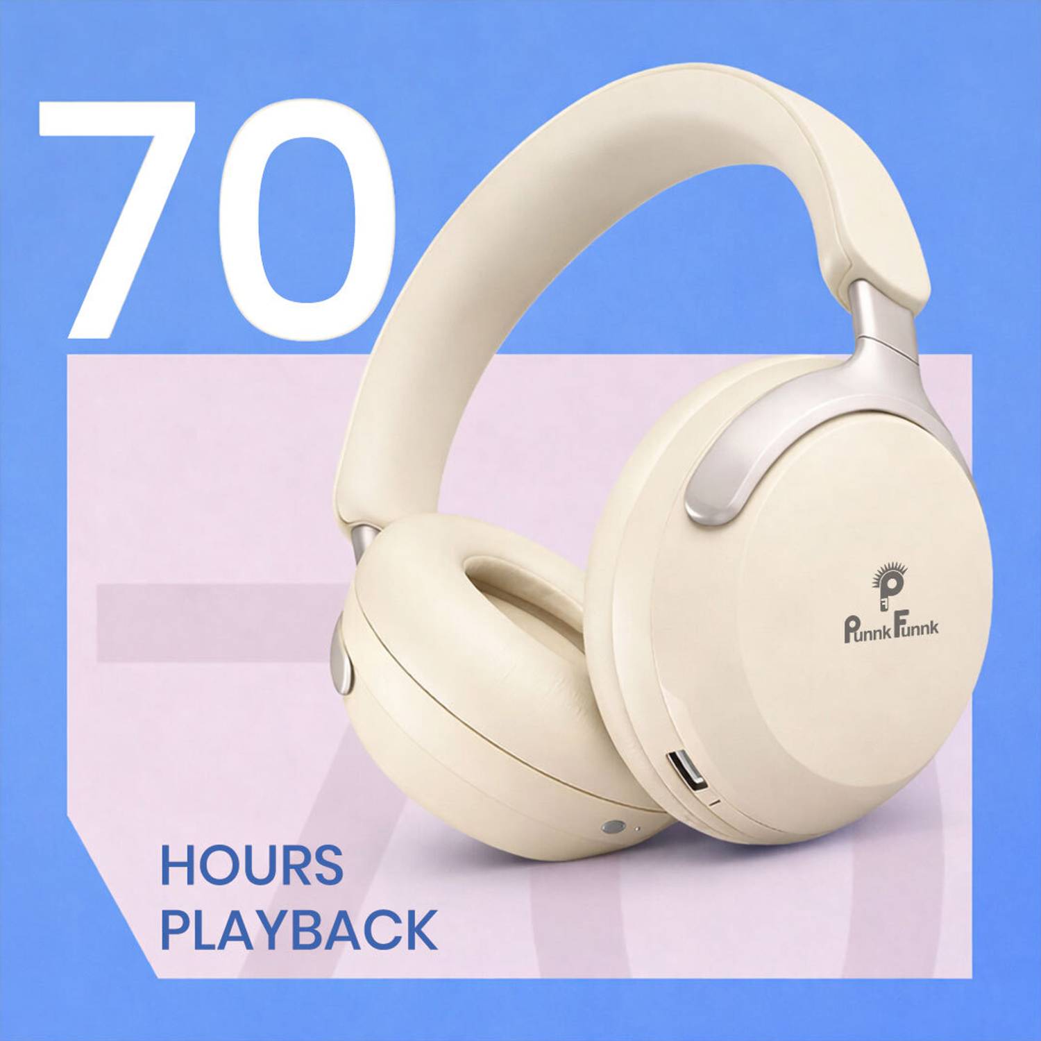 PunnkFunnk SuperBass 70Hr Wireless Headphones - Image 3