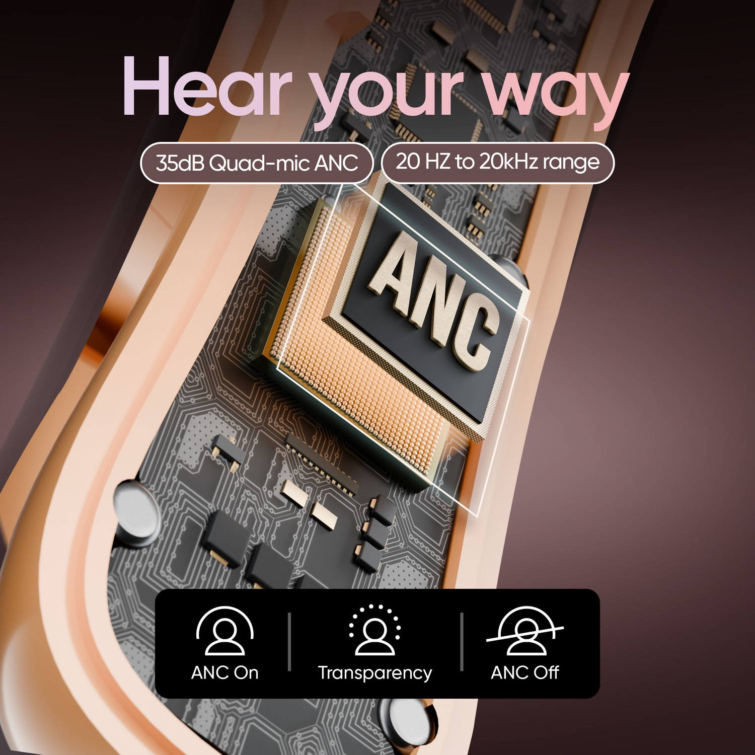 Image of Mivi SuperPods Claro TWS [New Launch], 35dB ANC, 3D Soundstage, Spatial Audio, BTv5.4 Bluetooth