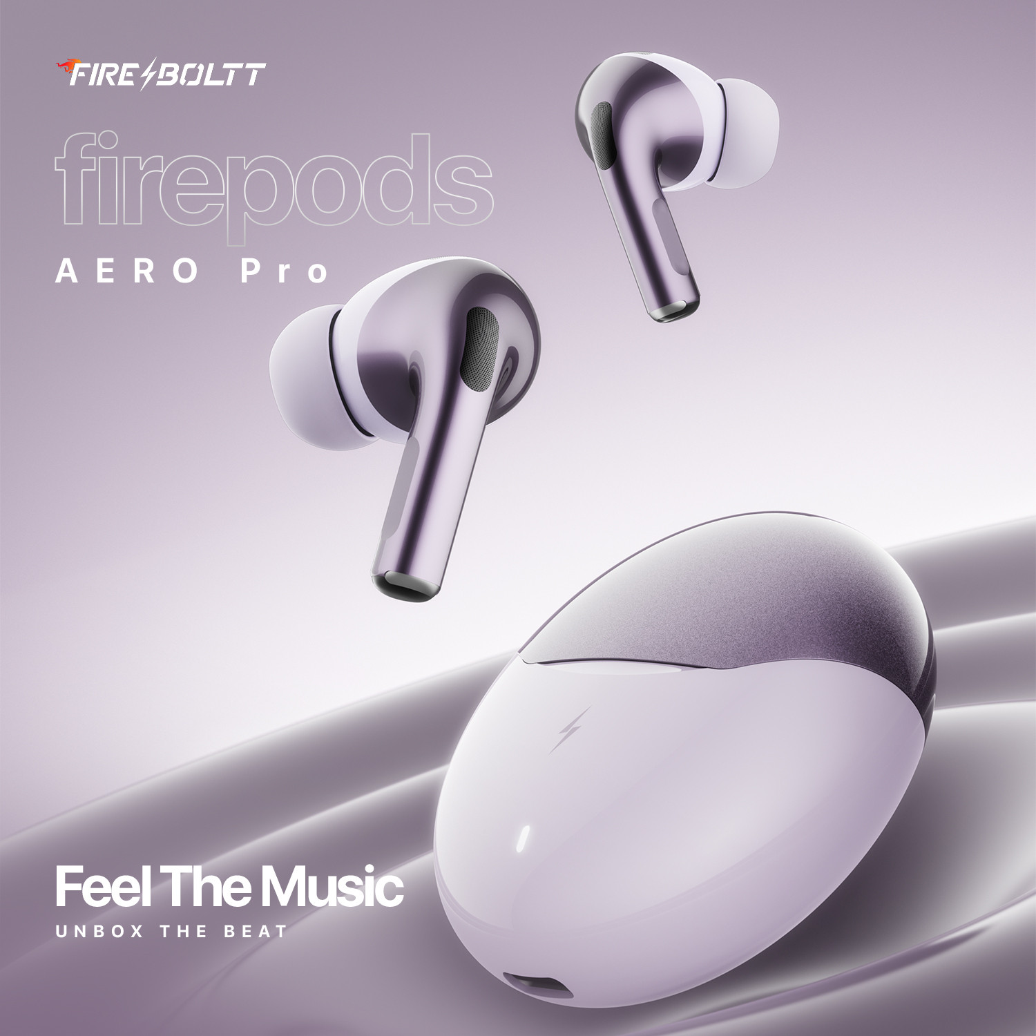 Image of Fire-Boltt Aero Pro TWS Earbuds, Custom EQ Profiles, 50H Battery, Quad Mic ENC, BT 5.4 Bluetooth