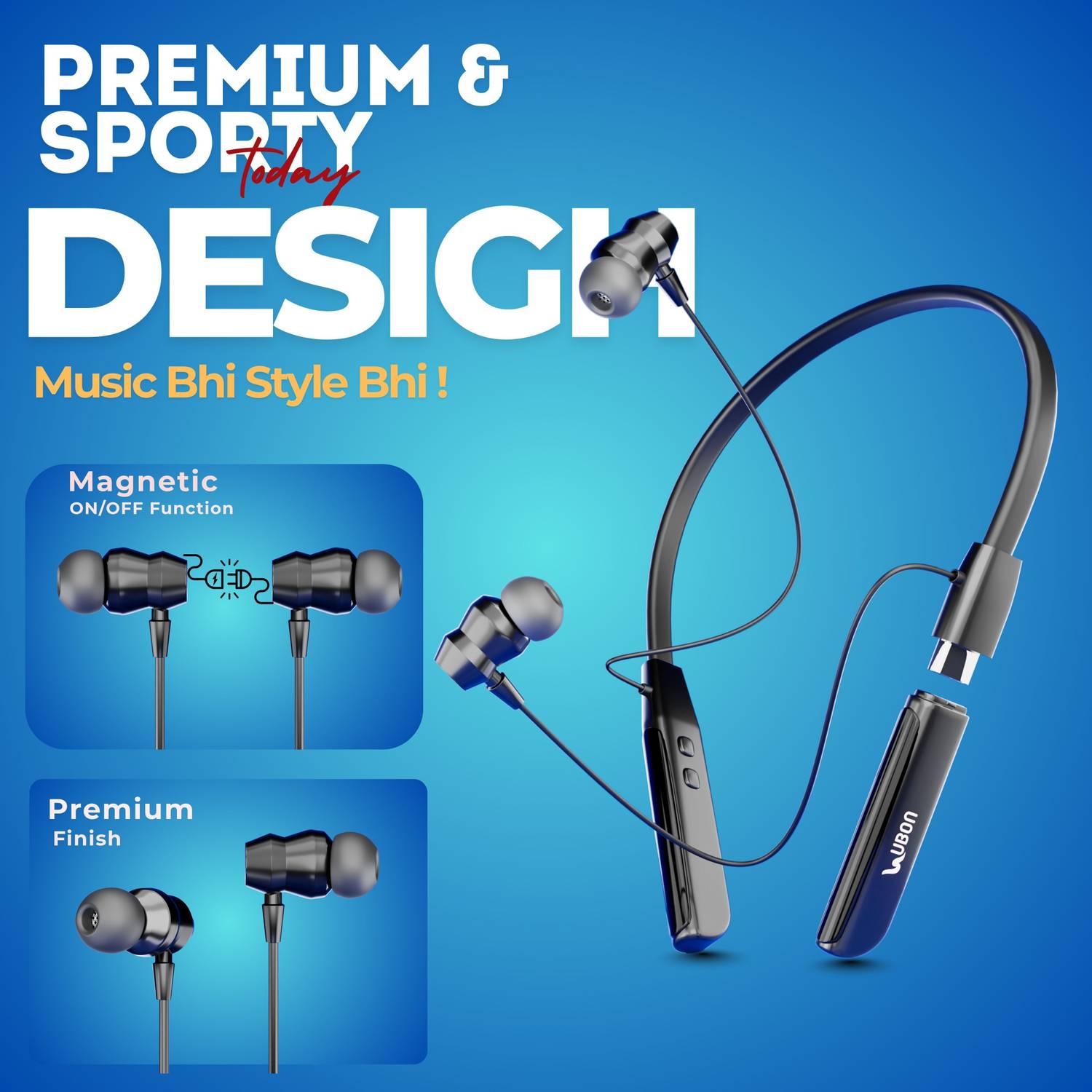 Ubon CL-35 Bluetooth Neckband with 100 Hours Playtime - Image 3