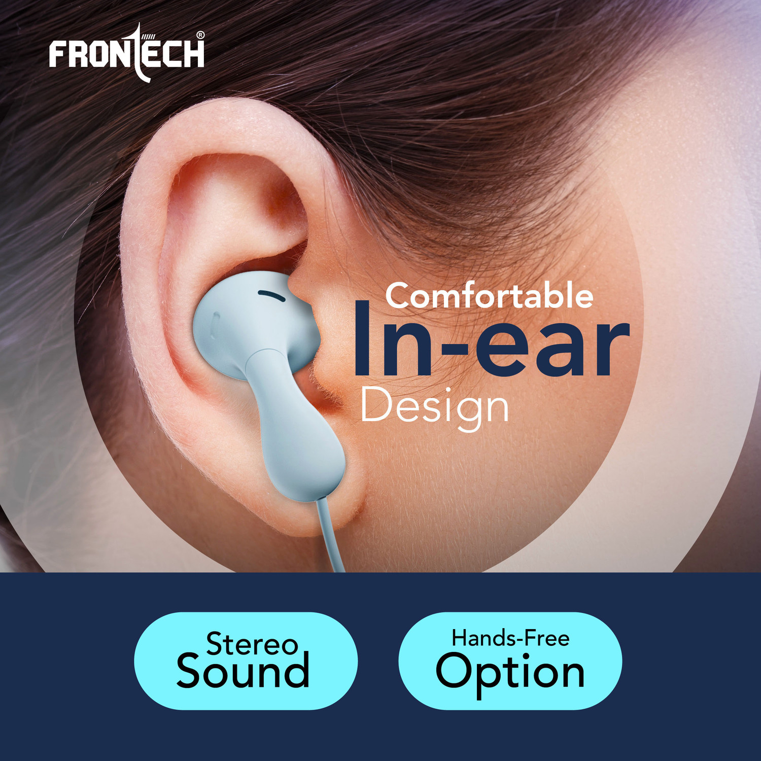 Image of Frontech Earphone Deep Bass HD Audio | 3.5mm | For Call & Music Wired