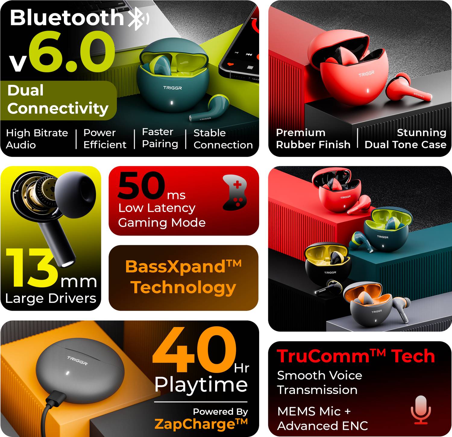 TRIGGR Rizz Duo BT v6.0 Bluetooth Earbuds - Image 2