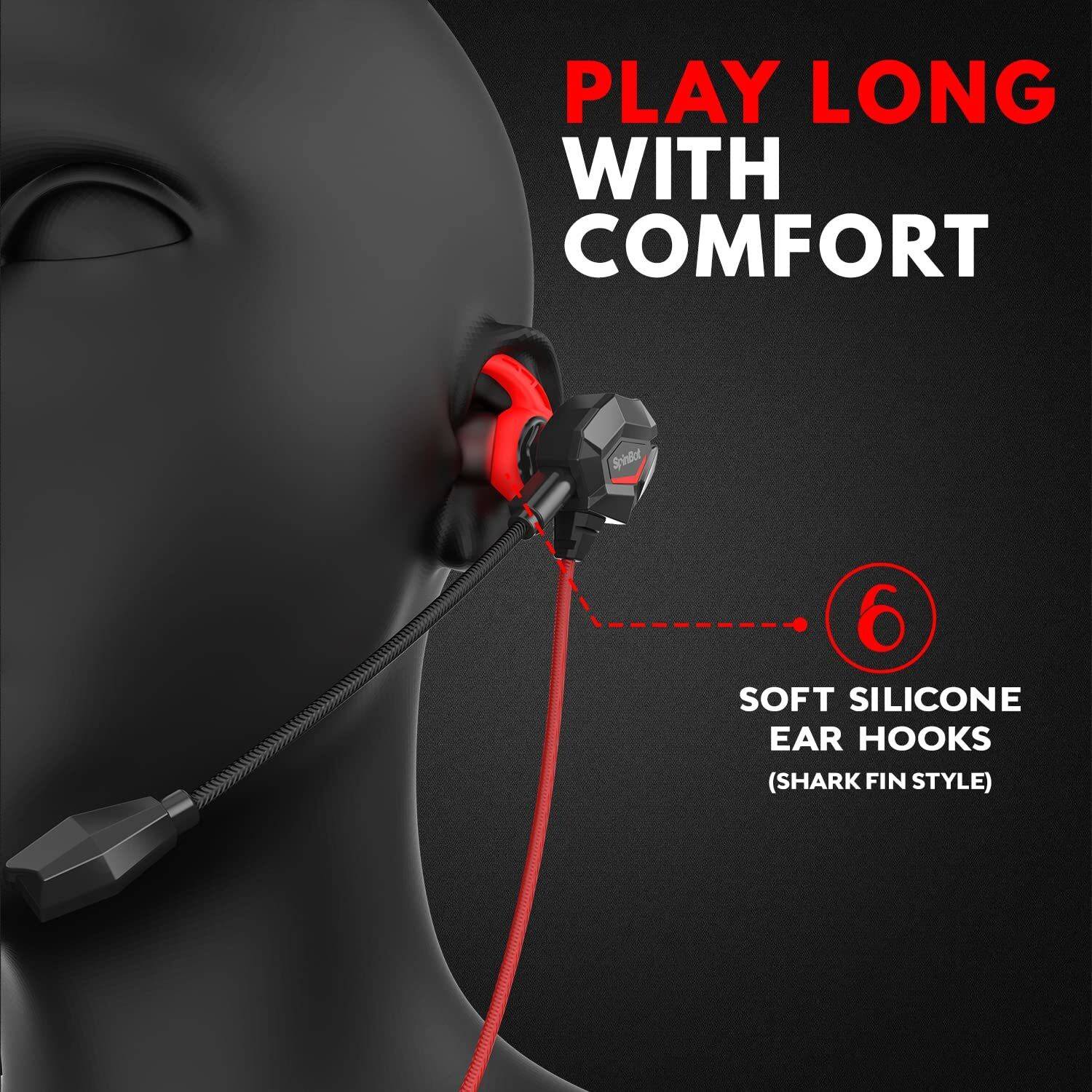SpinBot BattleBudz W20 Gaming Earphones with Mic - Image 4