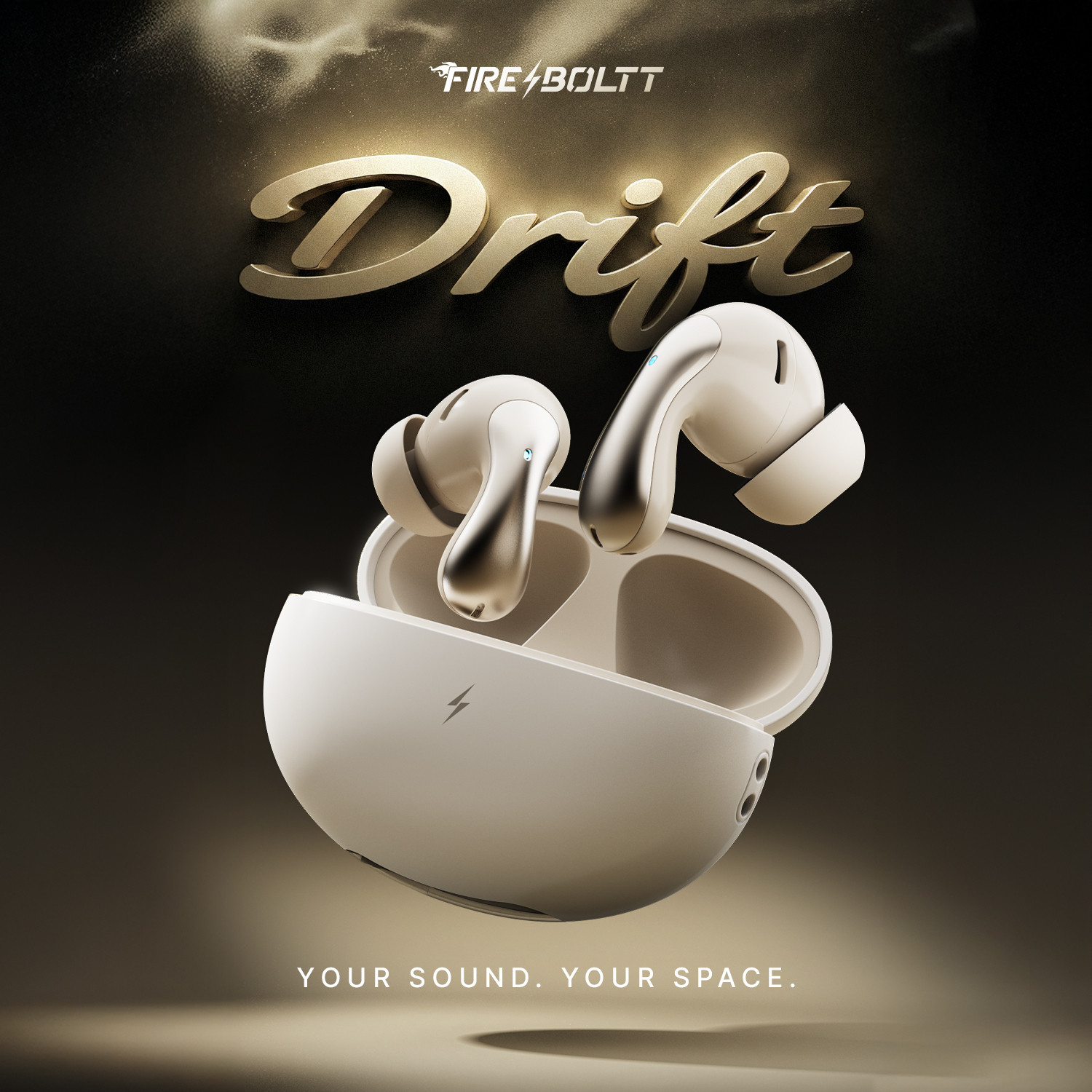 Image of Fire-Boltt Aero Drift TWS Earbuds, Custom EQ Profiles 50H Battery Display Case Quad Mic ENC Bluetooth
