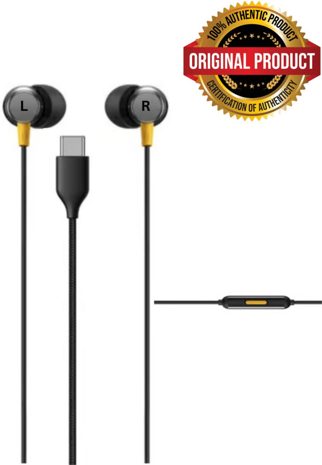 BlitzAmp Realme Wired Earbuds Noise Isolation Earphones with Mi
