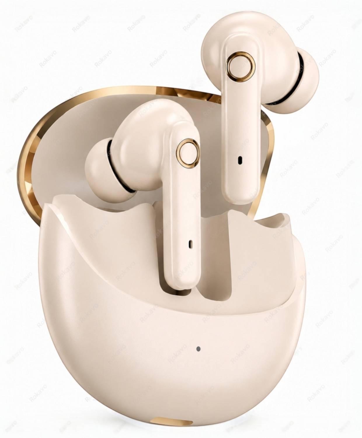 ROKAVO New design self-proof sale deal earbuds wireless Crystal earbuds Sonic 40hr play Bluetooth