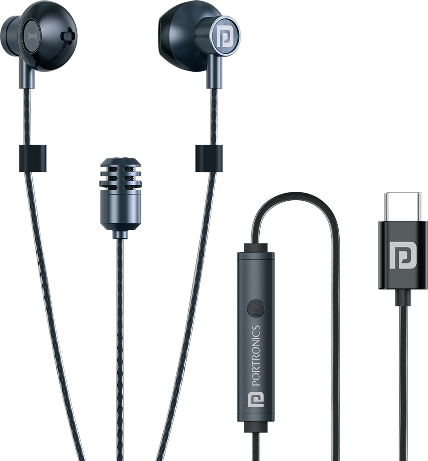 Image of Portronics Conch One Type C Wired Earphone With in-Built Karaoke Mic,Deep Bass Wired