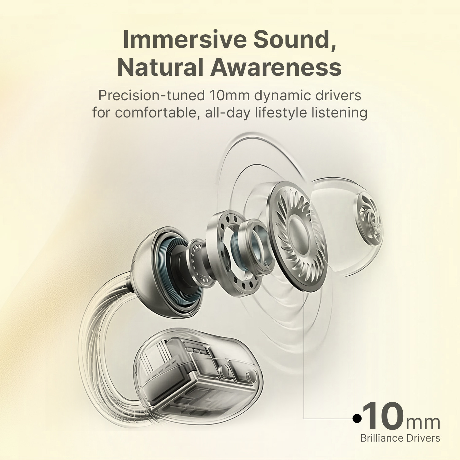 Image of Ai+ NovaPod Clips 22H Playtime, Ultra-Light, Dual Mic, IPX4, Stylish Attachments Bluetooth