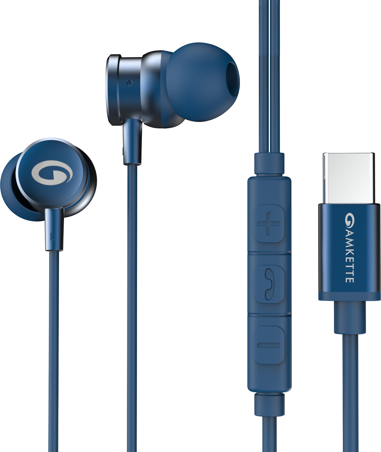 Image of AMKETTE Trubeats M15 Type C Wired Earphones with Mic, 10mm Drivers & 3 Button Control Wired