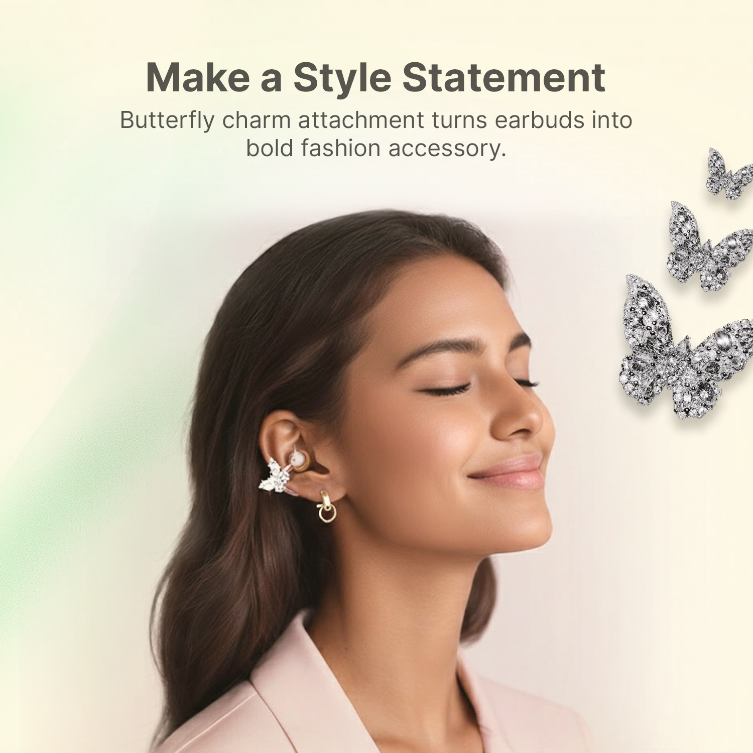 Image of Ai+ NovaPod Clips 22H Playtime, Ultra-Light, Dual Mic, IPX4, Stylish Attachments Bluetooth