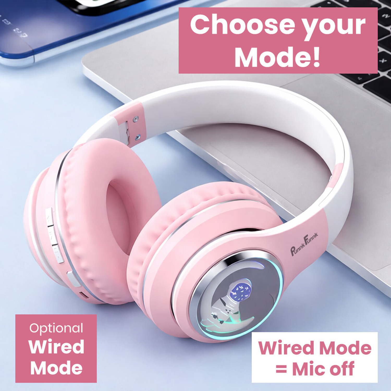Image of PunnkFunnk Super Astro Beast Mode Bluetooth Headset with 70 Hours Playback 40ms Low Latency Bluetooth & Wired