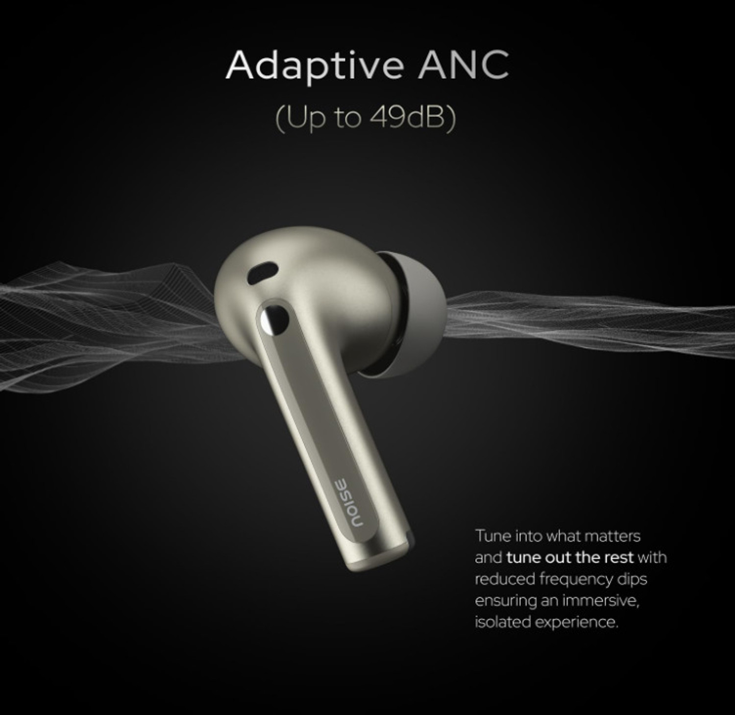Image of TECHMAZE N o i s e Master Buds, Sound by Bose in-Ear Bluetooth Earbuds, Up to 49dB Bluetooth Headset (Black, True Wireless)