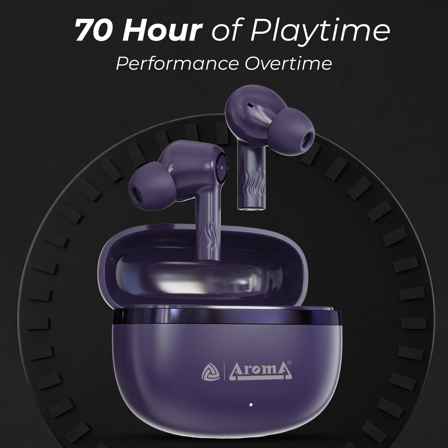 Image of Aroma TWS 24 Ion V5.4 Upto 70Hr Playtime* ENC Dual Paring Fast Charging, Heavy Bass Bluetooth