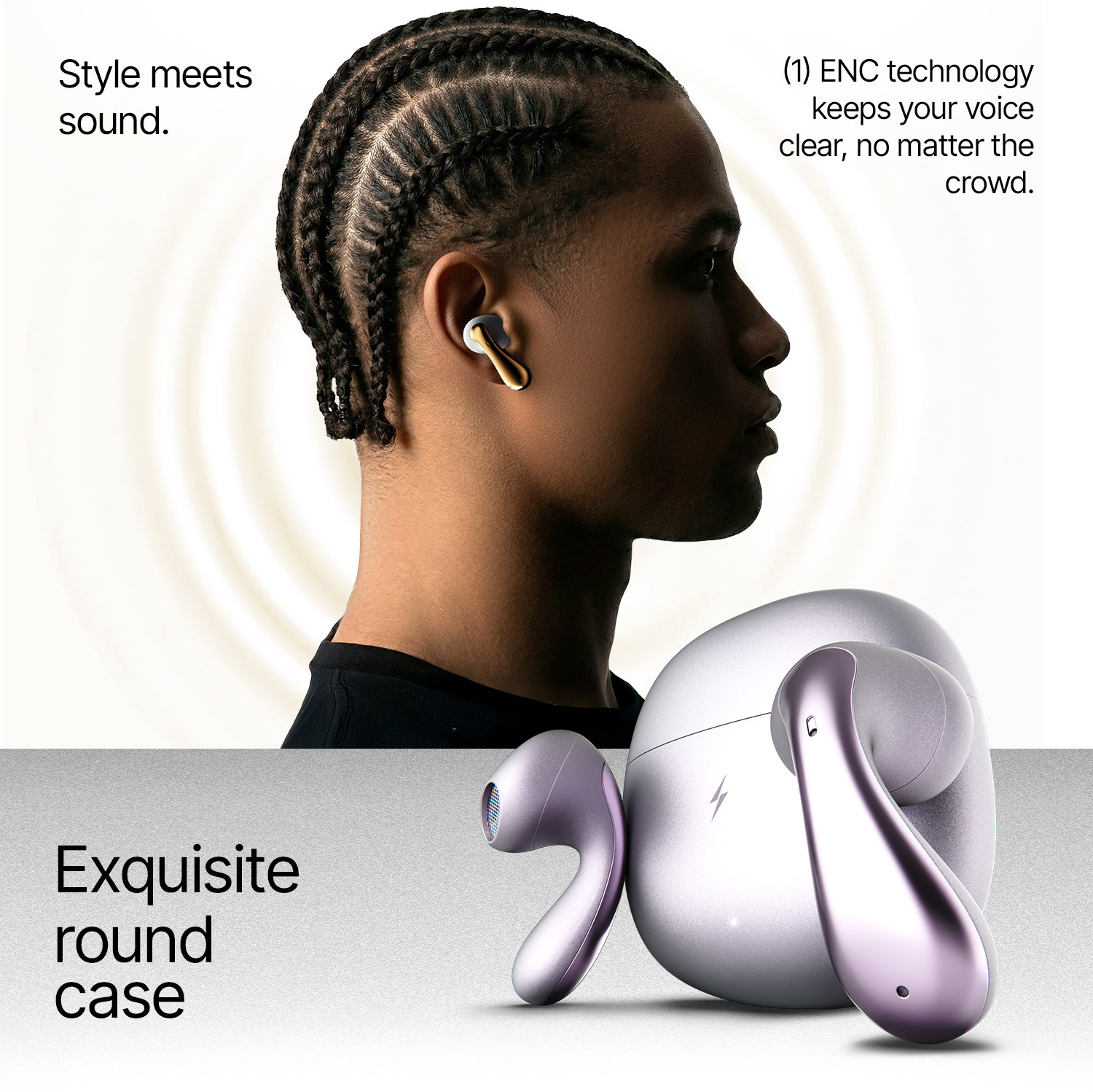 Image of Fire-Boltt Aero Lite TWS Earbuds, Custom EQ Profiles, 50H Battery, Quad Mic ENC, BT 5.4 Bluetooth