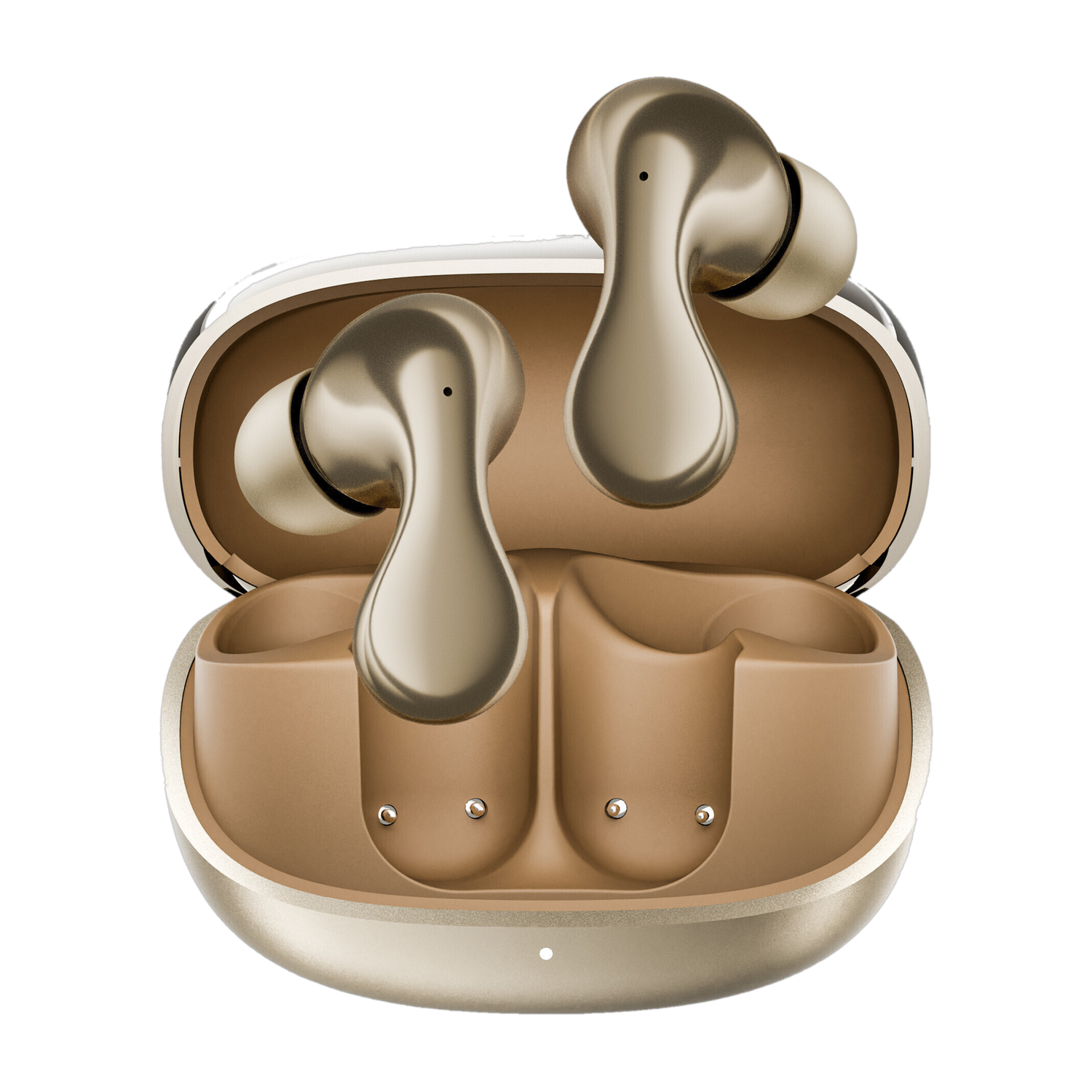 Image of Mivi AI-Buds (Breakthrough Launch), World's 1st Human-like AI, Android Only Bluetooth Headset (Champagne, In the Ear)