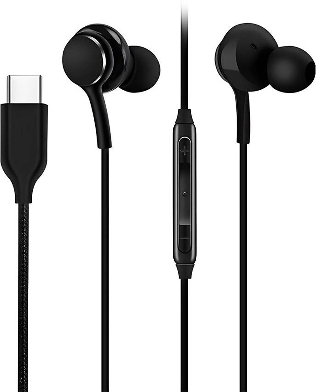 POMALI Type C Wired Headset with Mic Wired Wired Headset (Black,
