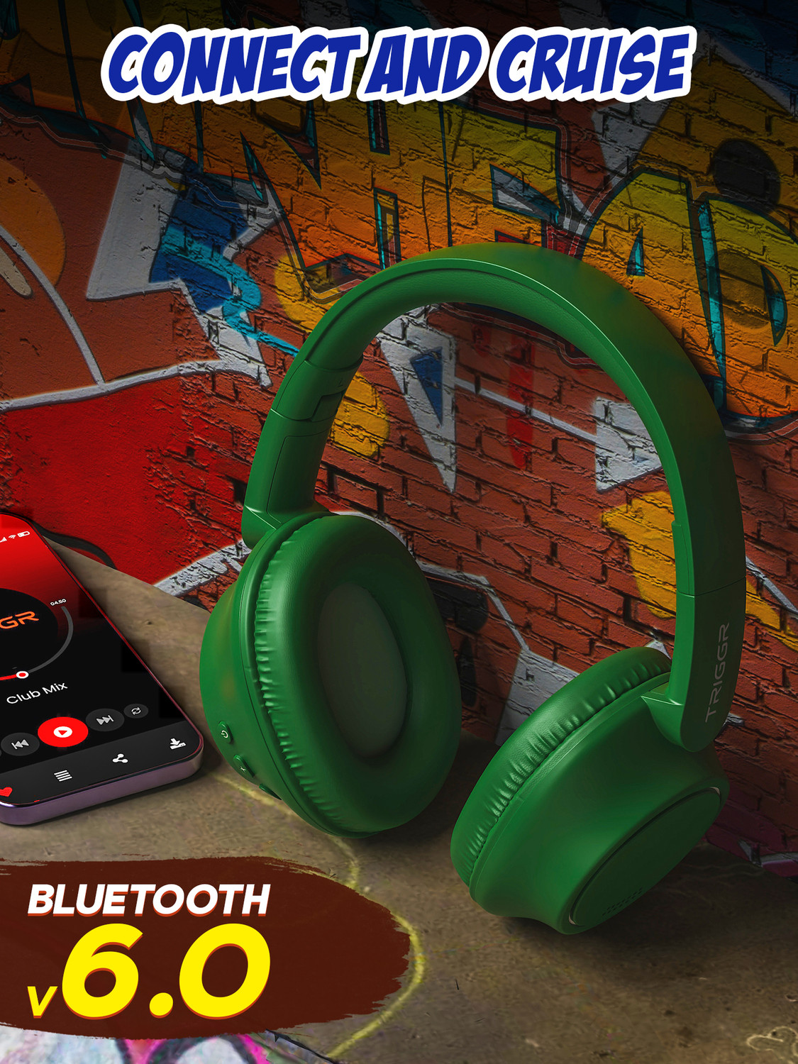Image of TRIGGR Punkheadz Z4 with 50H Battery, Dual Pairing, 40mm Drivers, Gaming Mode, BT v6.0 Bluetooth