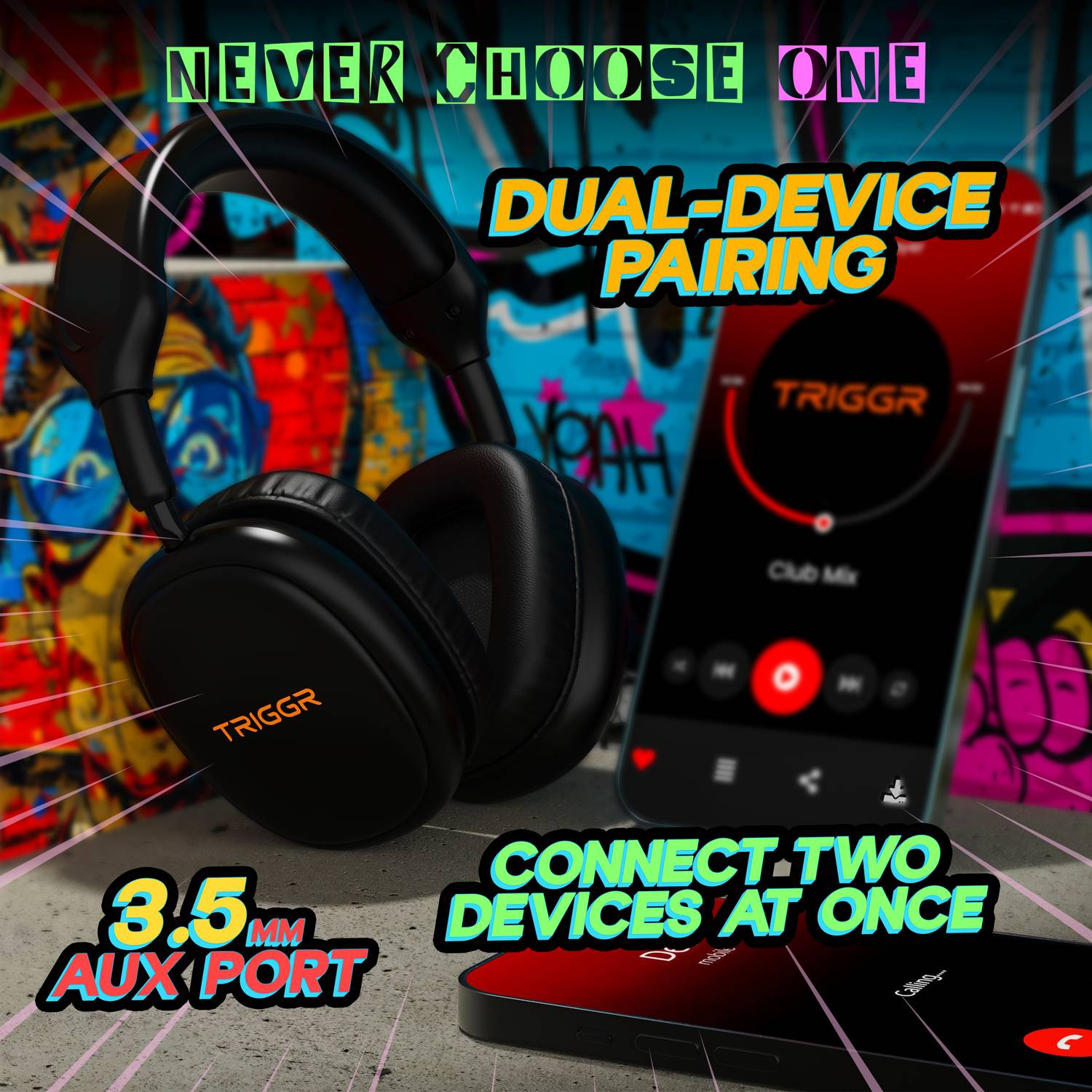 TRIGGR Punkheadz Z1 with 50H Battery, 3EQ Modes, Dual Pairing, Matte - Image 4