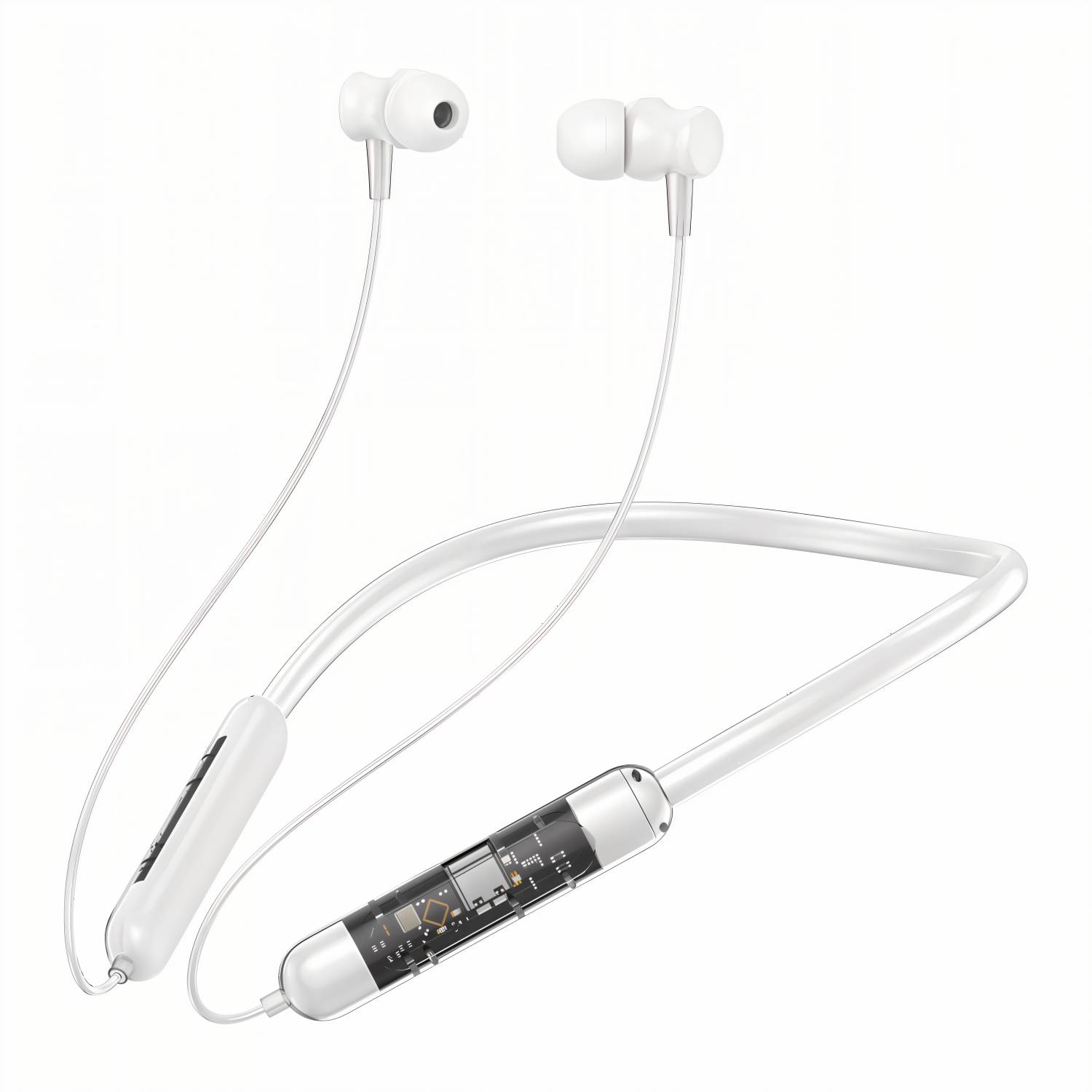 GEMFLY N70 Fast Charging Transparent Desine Battery Life 48hr wireless neckband N4 Bluetooth