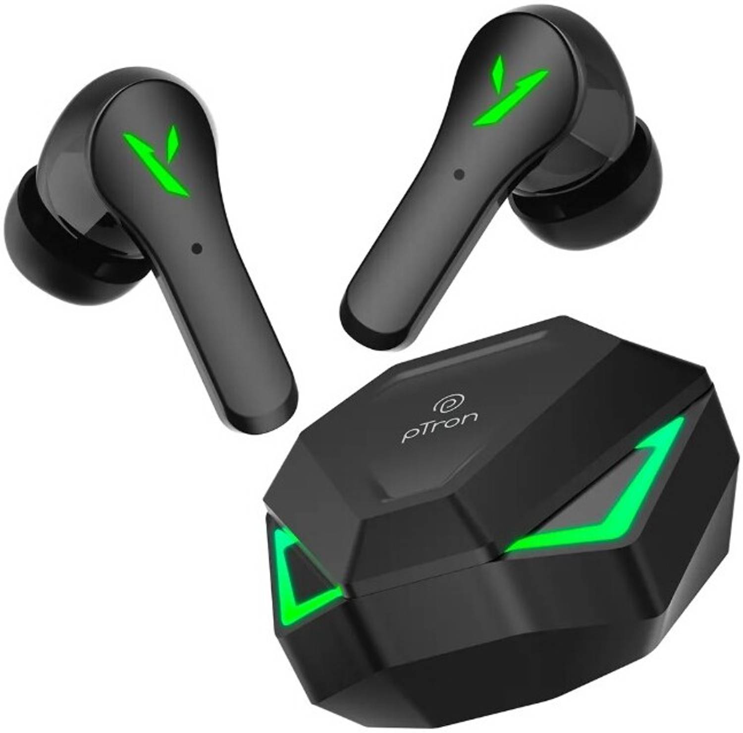 PTron Bassbuds Rogue w/ 40ms Game Mode, 50Hrs Playtime, Pristine