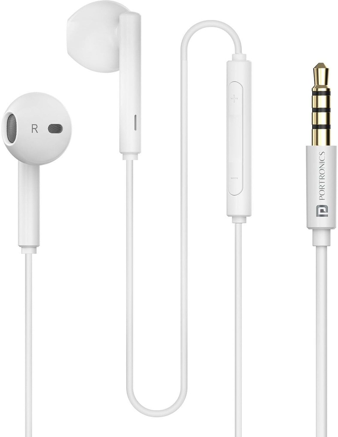 Image of Portronics Conch Theta A 3.5mm Wired Earphone With HD Quality In-Line Mic,14.2mm Driver Wired