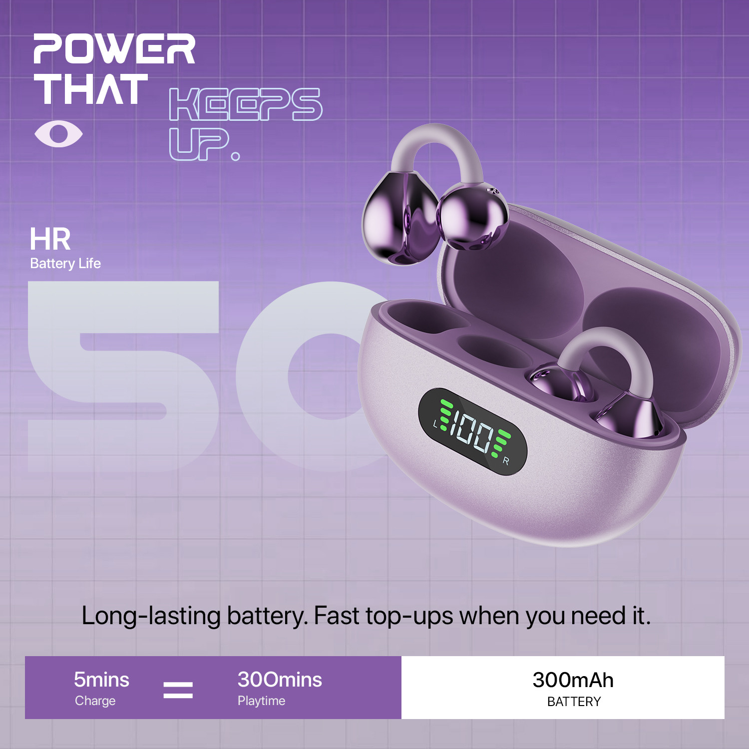 Image of Fire-Boltt Aero Clip TWS Earclips Custom EQ Profile 50H Battery Quad Mic ENC BT 5.4 Bluetooth