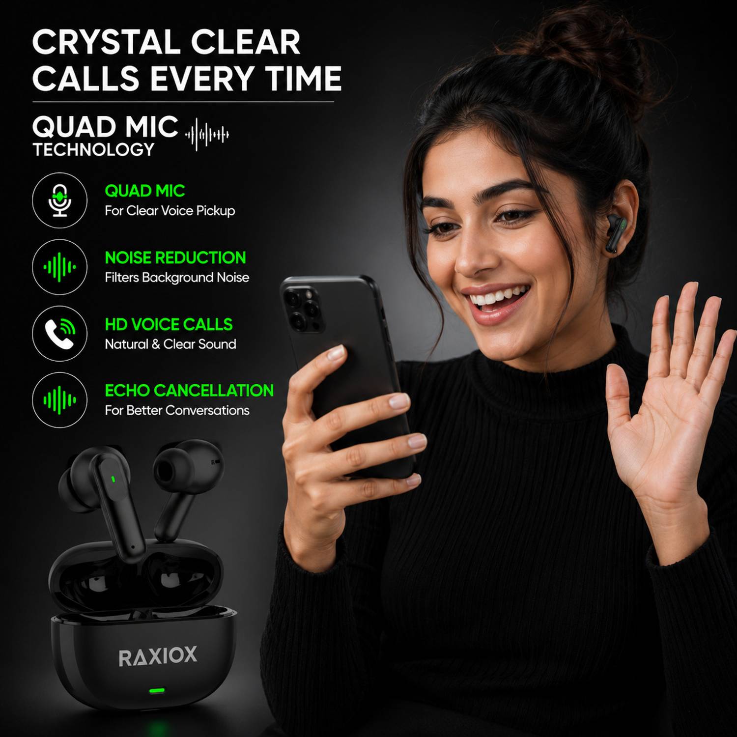 Raxiox Buds B151 75Hrs Music Bluetooth - Image 2