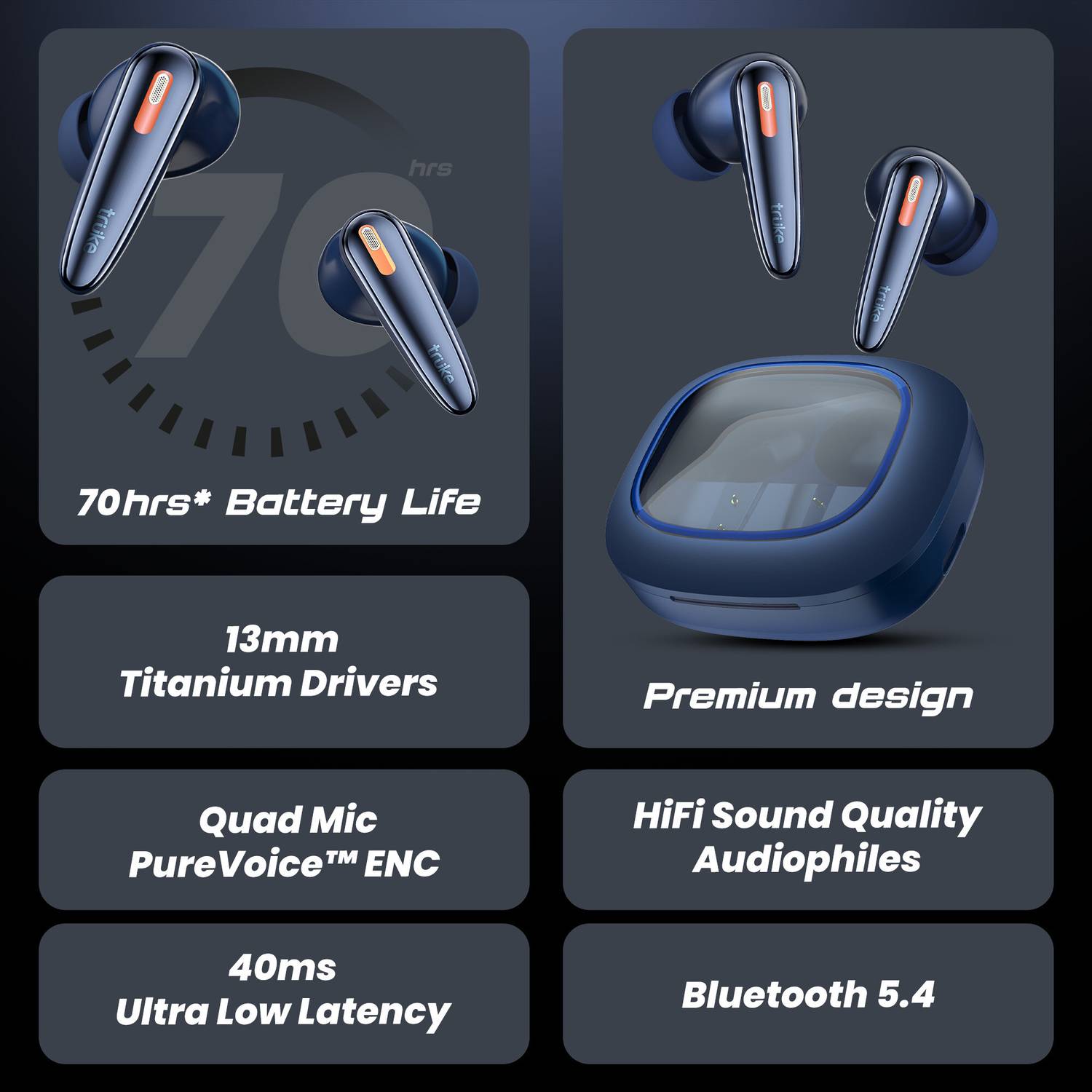 truke Crystal Bass Earbuds 13mm Drivers - Image 2