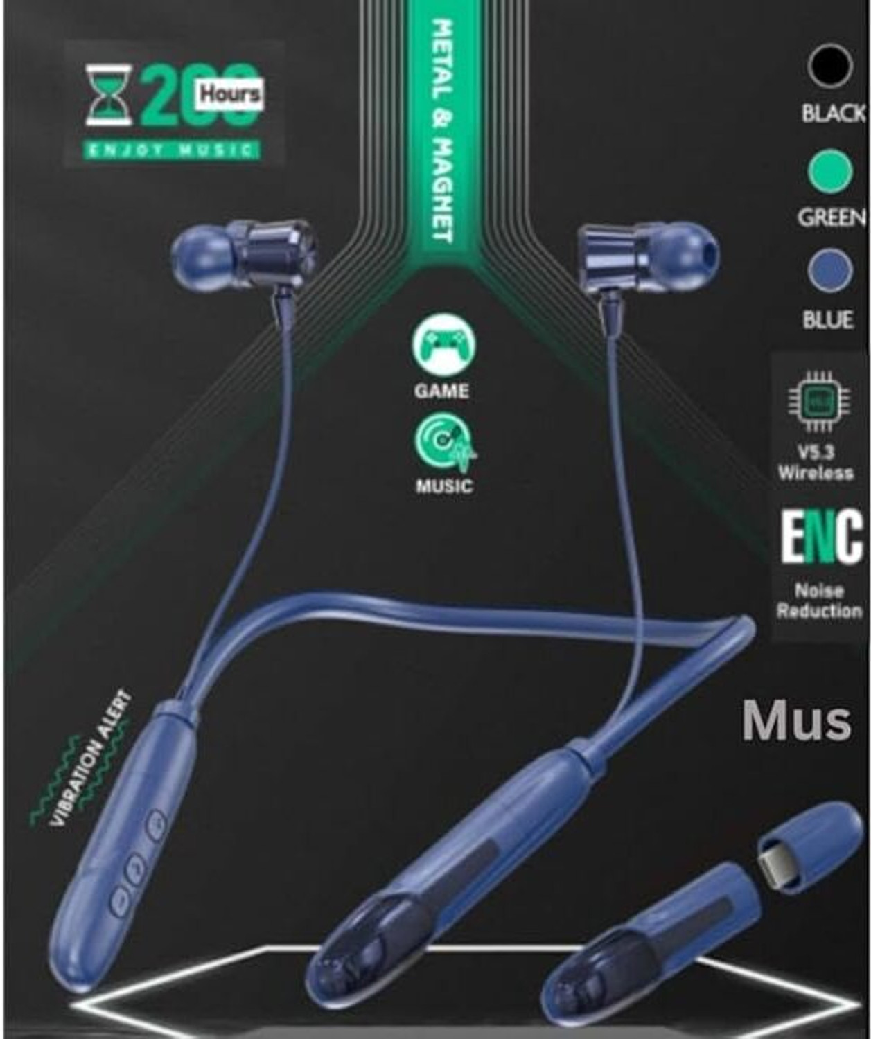 Image of Raptas Bluetooth Neckband with 200H Playback Bluetooth