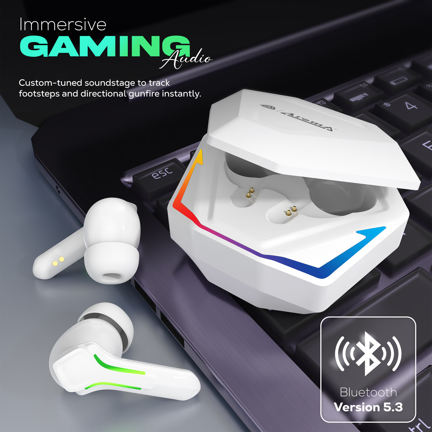 Image of Aroma NB138 Bound Pro Upto 60Hr Playtime*Dual Paring, BT V5.3 Fast Charging Heavy Bass Bluetooth