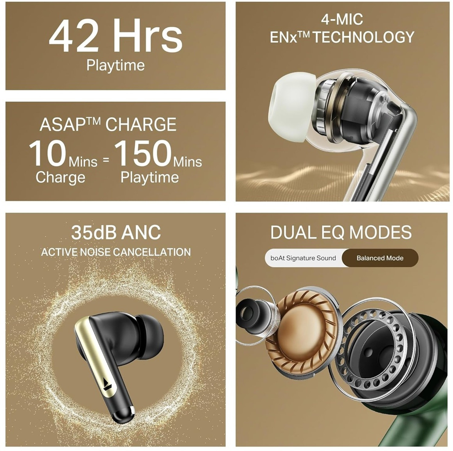 boAt Airdopes 141 Elite ANC Noise Cancellation