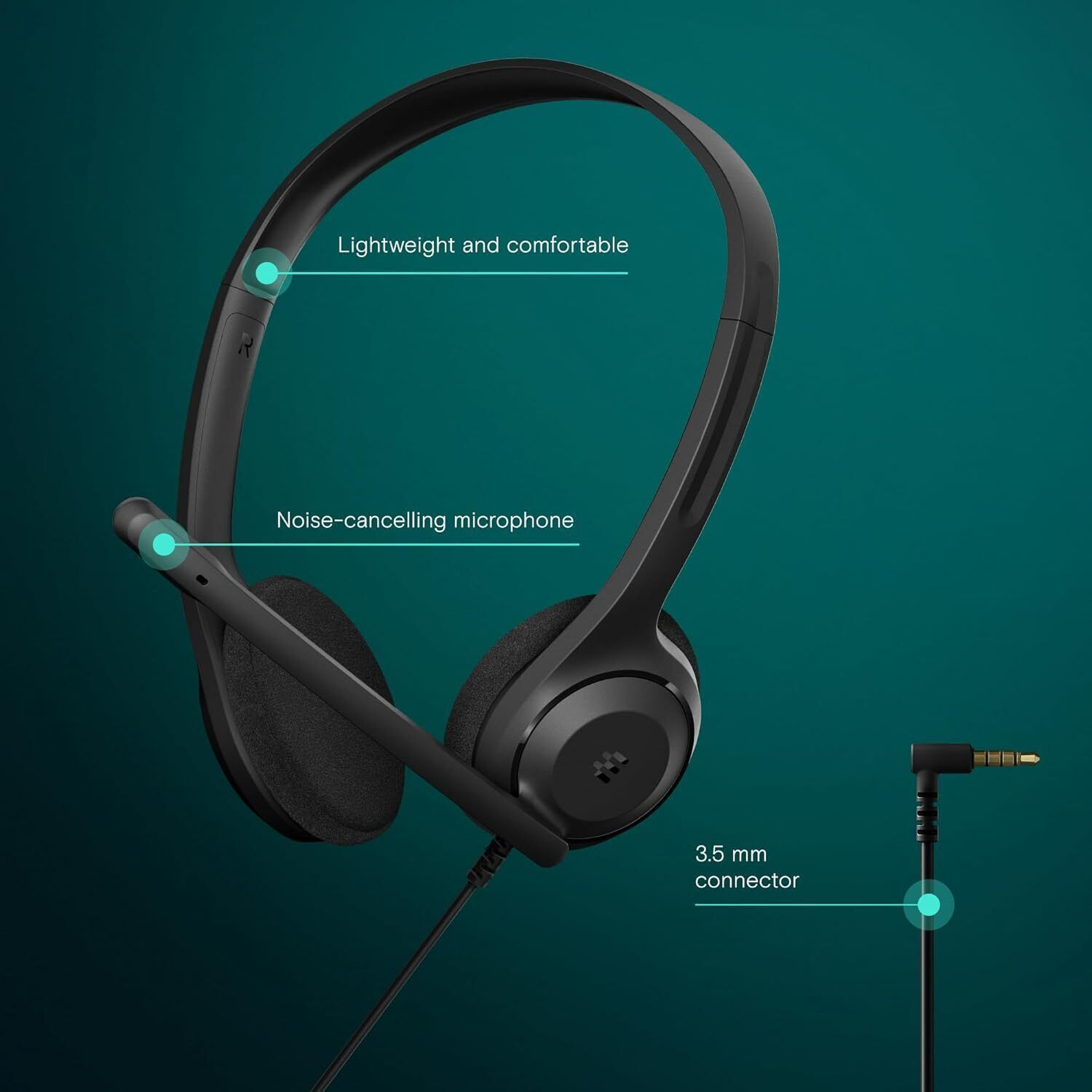 Image of epos C1 Professional Headset with Mic, 3.5mm Jack, Noise-Canceling Wired