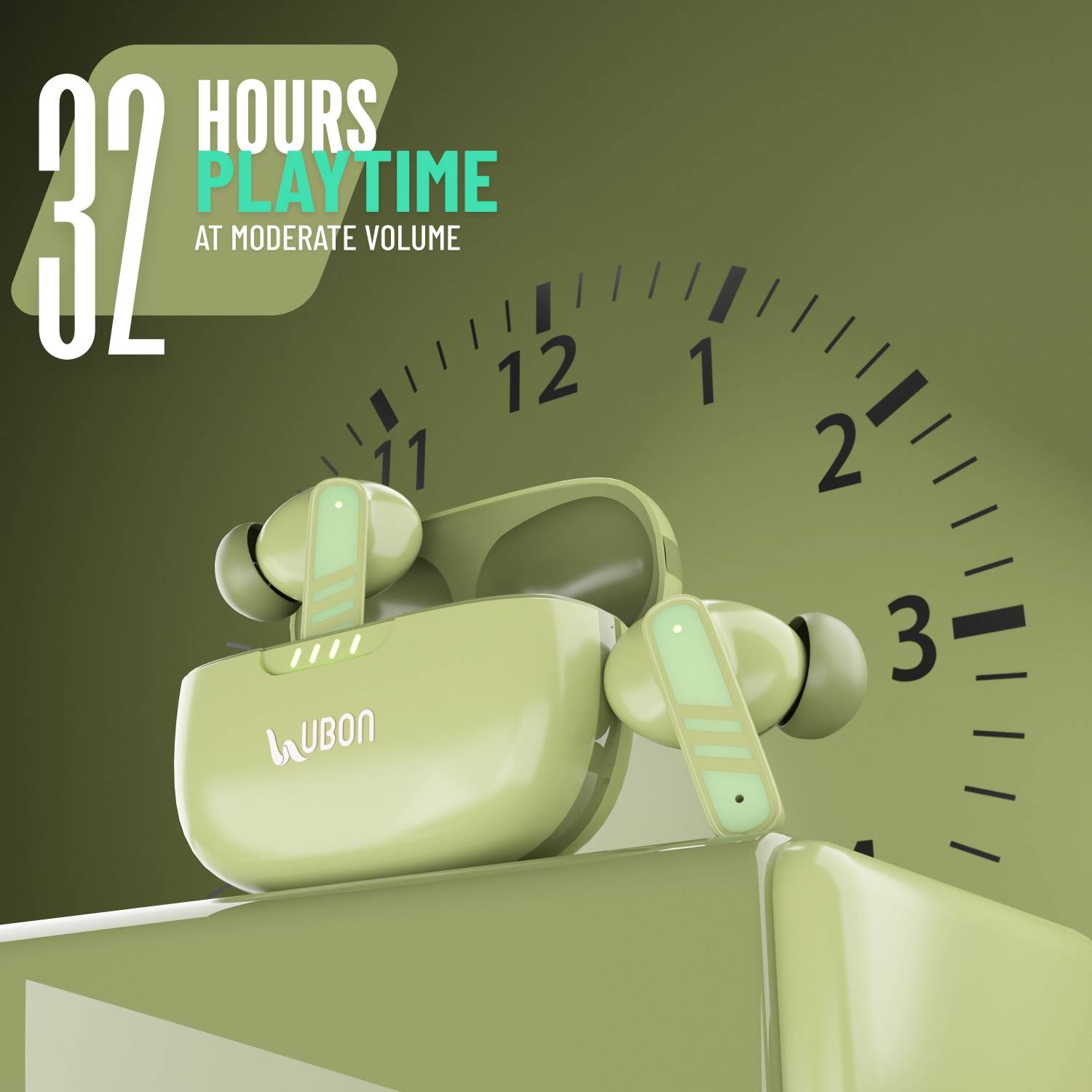 electricbass J33 bluetooth wireless earbuds with 32 hours of play