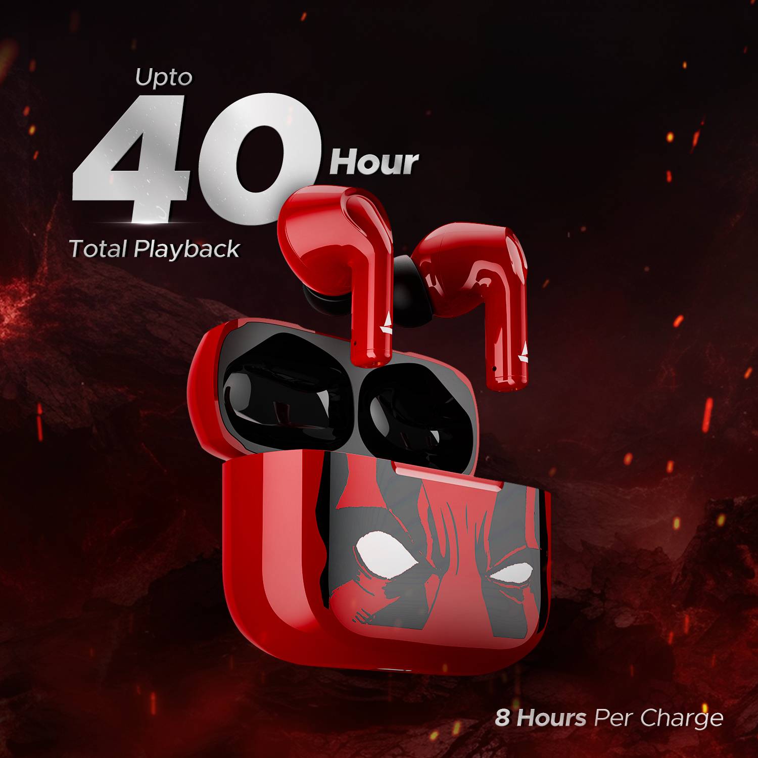 boAt Airdopes 161 Deadpool Edition Wireless Earbuds - Image 4