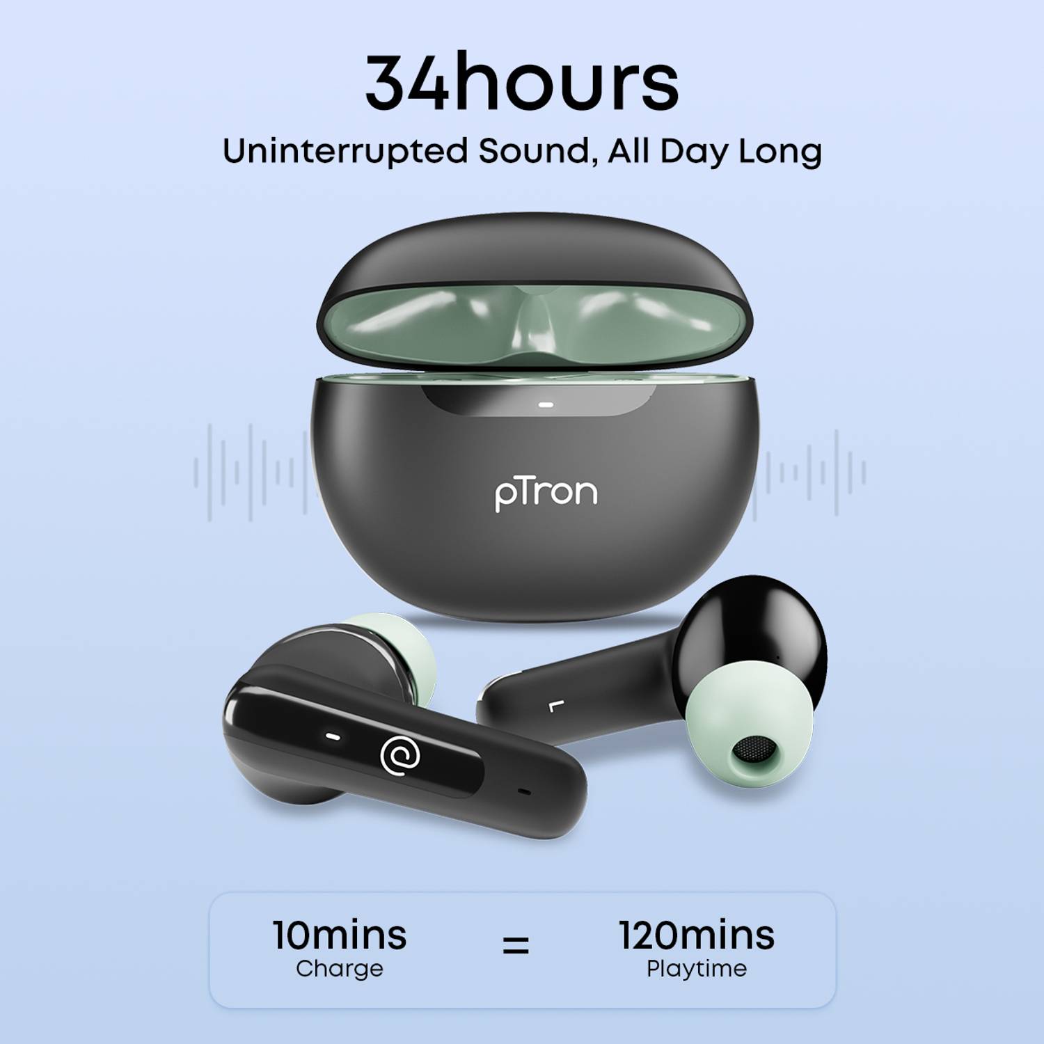 PTron Bassbuds Vibe 34hrs Playtime - Image 3